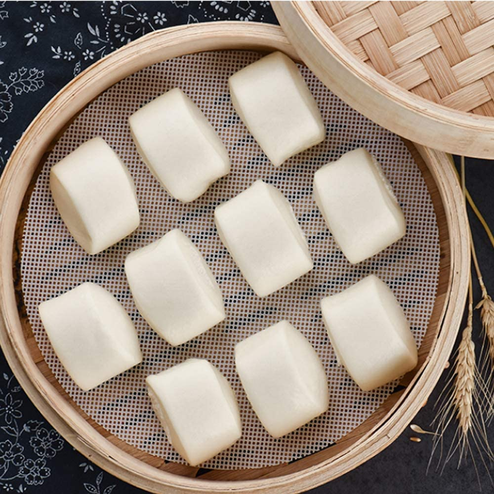 LONGFITE 3 Sizes Steamer Liner Silicone Mesh Mat Non Stick and Reusable, 8/10/12 Inch Mixed 3 Pack image number 4