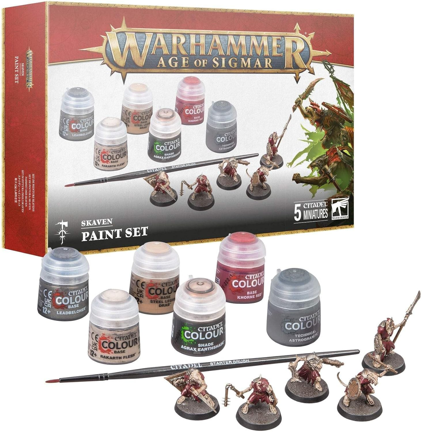 GAMES WORKSHOP - Warhammer: Age of Sigmar Skaven + Paint Set (2024 3Rd Edition) - Model Kit - Plastic Model Kit - for Ages 14+ - Unfoldable