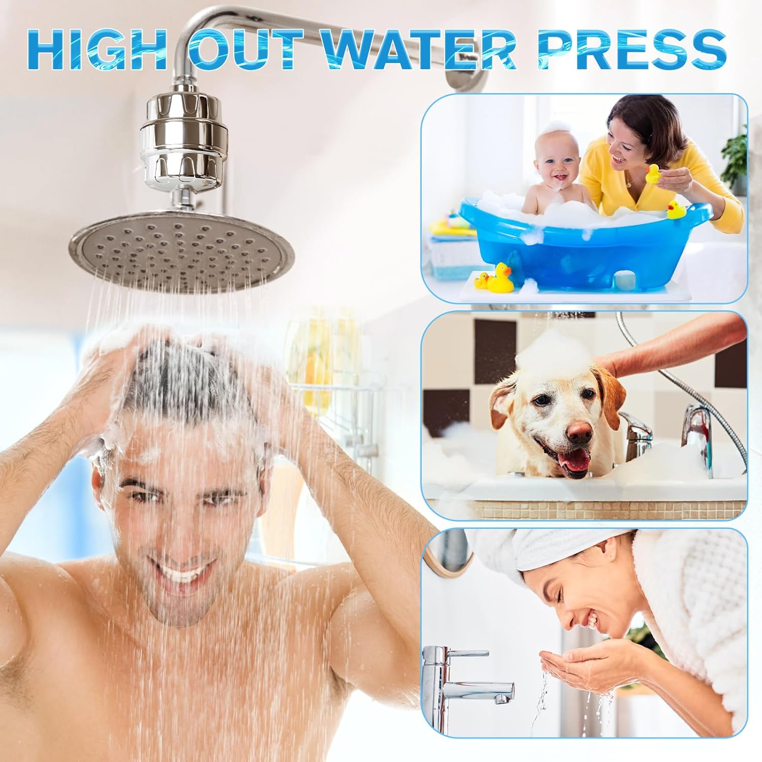 Shower Filter, 20 Stage Shower Head Filter for Hard Water, High Output Shower Water Filter to Remove Chlorine, 2 Cartridges Included image number 6