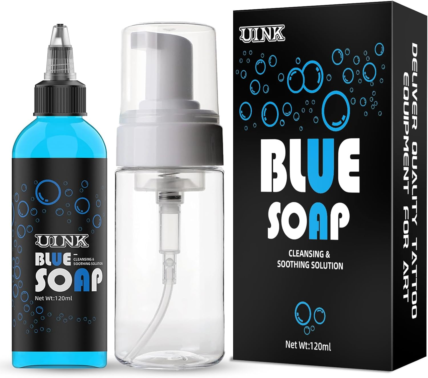 Blue Soap Cleansing and Soothing Solution, 120Ml Bottle with Foam Dispenser