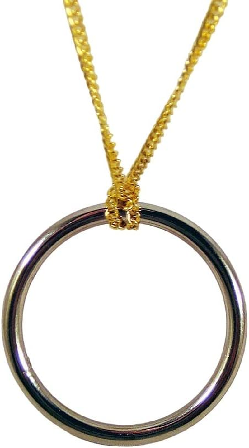 Milesmagic Magician'S Ring on Chain Gimmick Impromptu Street Effects Tie Untie Necklace Knots Stage Mentalism Real Close up Illusion for Easy and Professional Routine Magic Tricks image number 2
