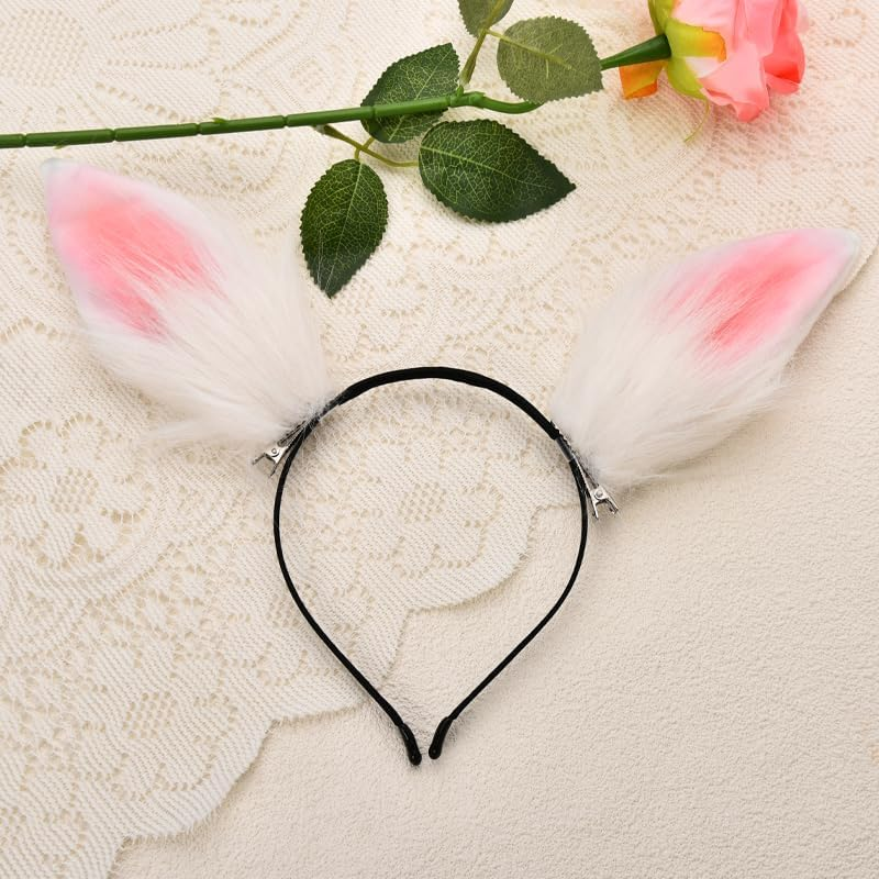 Bunny Ears Headband for Women Cute Furry Headwear Rabbit Ears Hairband Headbands for Cosplay Party Rabbit Costumes Hair Accessories for Girls