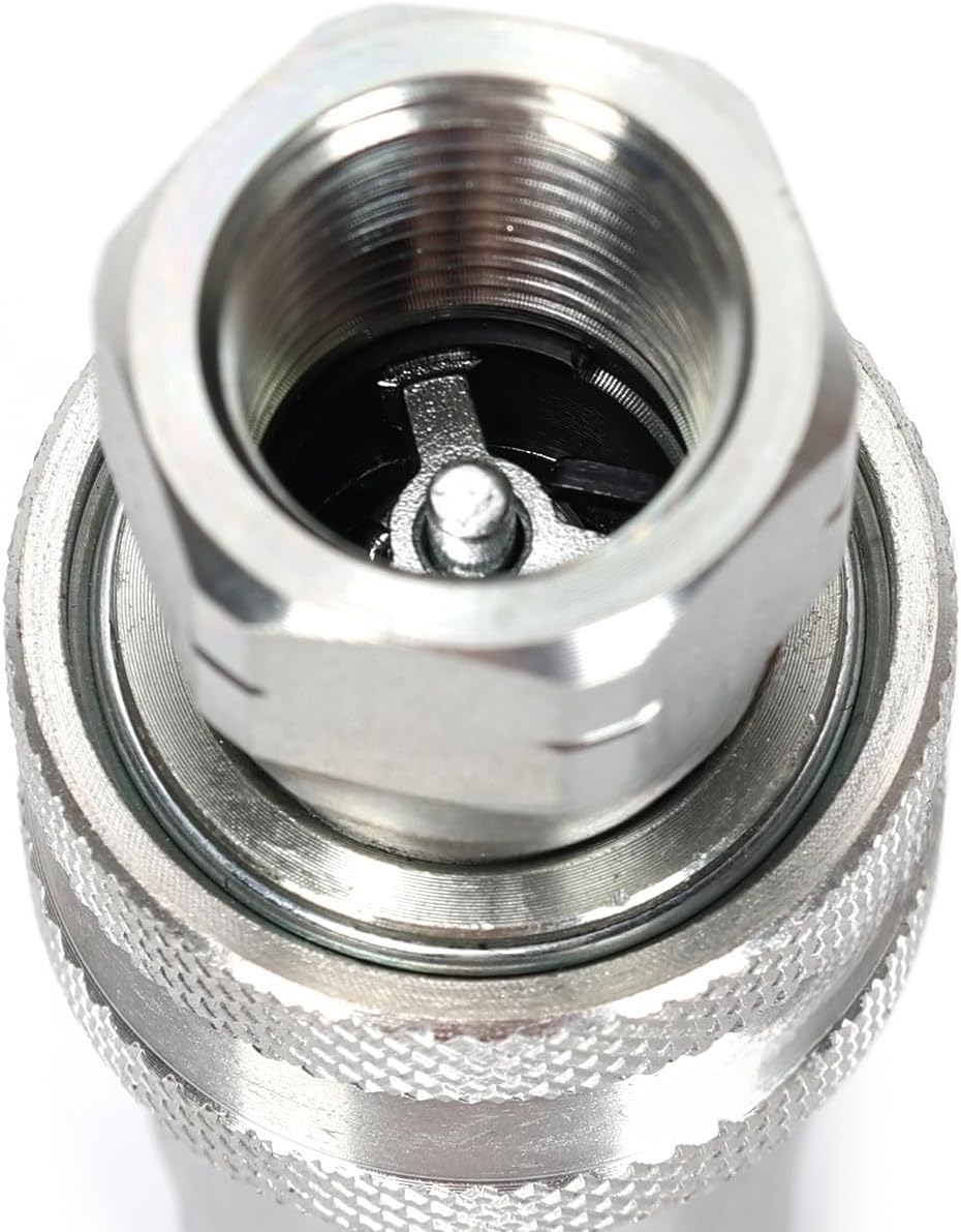 1Set Silver Carbon Steel Hydraulic Quick Connect Coupler Set NPT 3/8 Female Pipe Fitting Plug Adapter Suitable for Construction Forestry and Agricultural Equipment image number 5