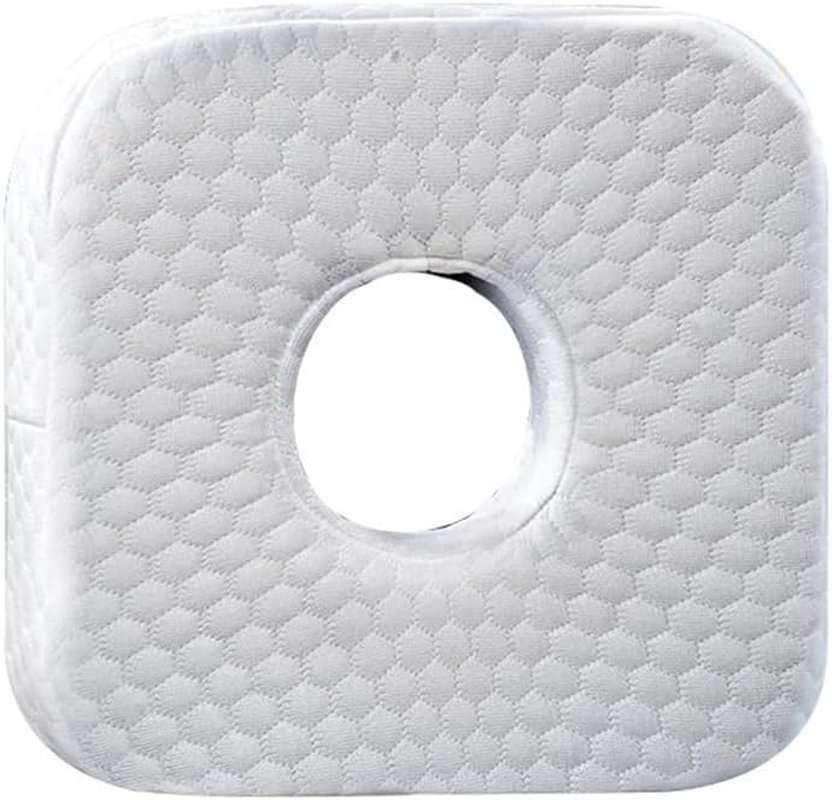 Adjustable Ear Pillow, Ear Piercing Pillow Guard with Variable Hole Sizes for Side Sleepers,Piercings and Reduces Pressure,Square,Pain Relief, Inflammation, Pressure Sores, Travel, White image number 3