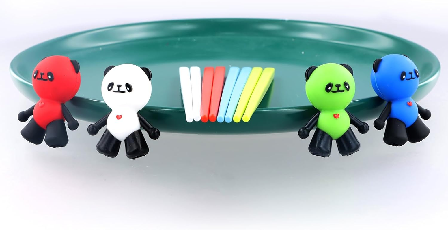 Chopsticks, Chopsticks Panda, Chopsticks for Children, Reusable Non-Slip Chopsticks, Training Chopsticks, Personalized Chopsticks for Ramen, Asian Tableware (Black White) image number 6