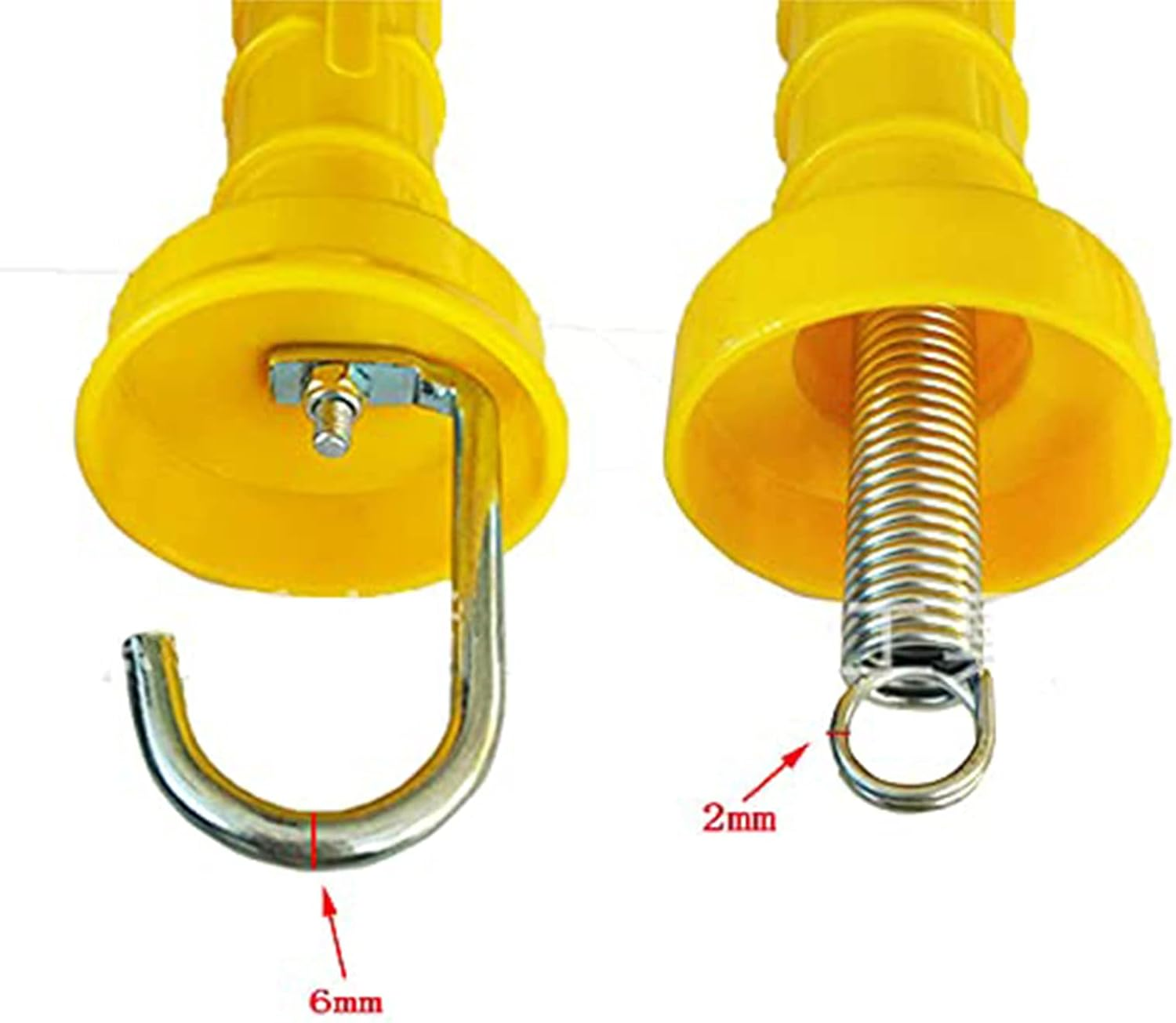 10 Pcs Electric Fence Plastic Gate Handle Insulated Spring Handles,Yellow Hook End