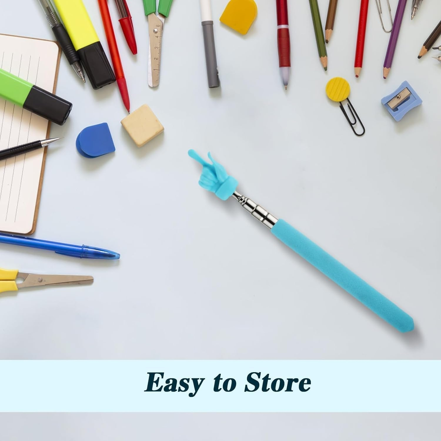 8Pcs Telescopic Teachers Pointer Sticks Mini Retractable School Supplies for Elementary School Kindergarten Teacher, Classroom Pointer Tool (Multicolour) (8) image number 2