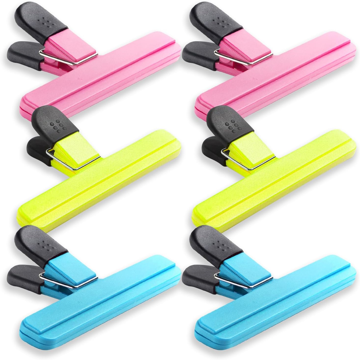 Heatunk Set of 6 Large Heavy Duty Chip Bag Clips - Assorted Colors, Durable Plastic Seal Grip - 6.2 X 3.5 Inch image number 5