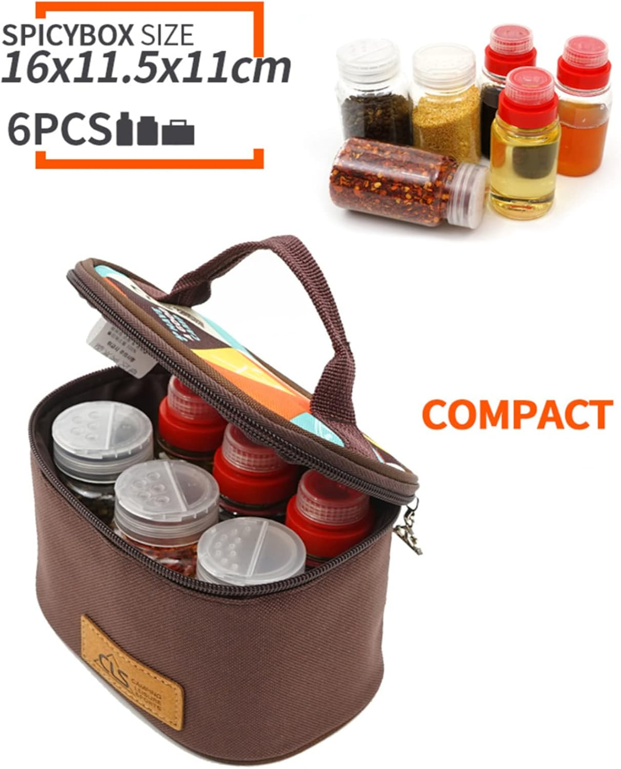 Joyeee Empty Camping Spice Kit, Safe Plastic - PET, 3 Pcs 2.7 Oz Liquid Spice Bottles and 3 Pcs 3.3 Oz Mini Spice Jars with Travel Bag Complete Set, Suit for Oil, Soy Sauce Peppercorns, Sea Salt, #08 image number 4