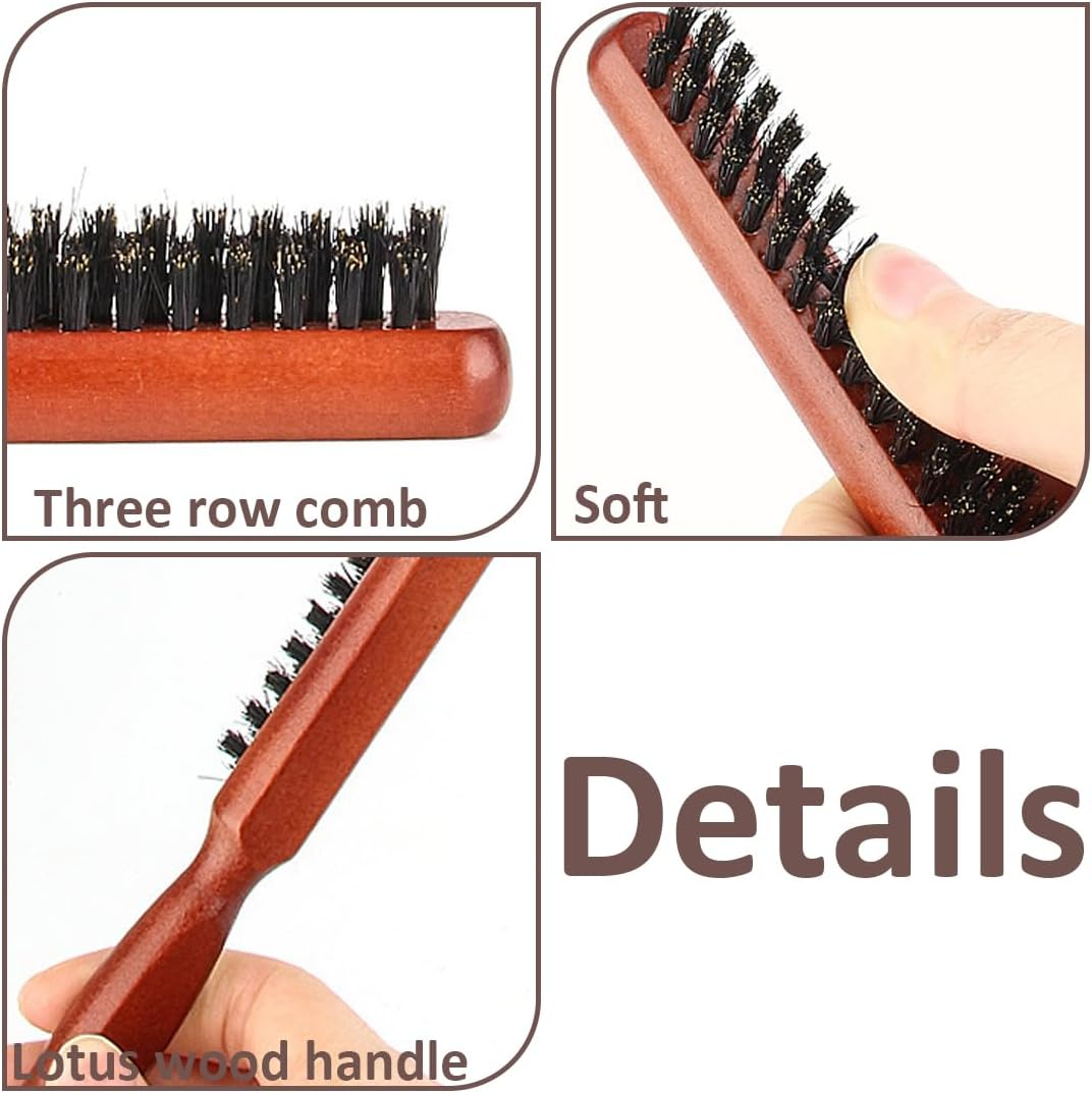 Weddhuis Teasing Hair Brush Boar Bristle Wooden Handle for Long Thick Curly Wavy Dry Damaged Hair Sleek Bun Brush image number 1