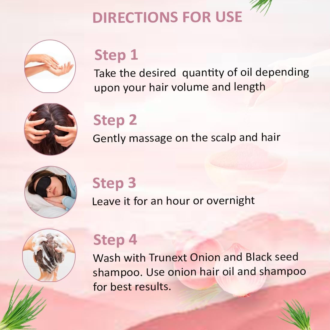 TRUNEXT Onion Black Seed Hair Oil, Hair Fall Control, 200 ML image number 1