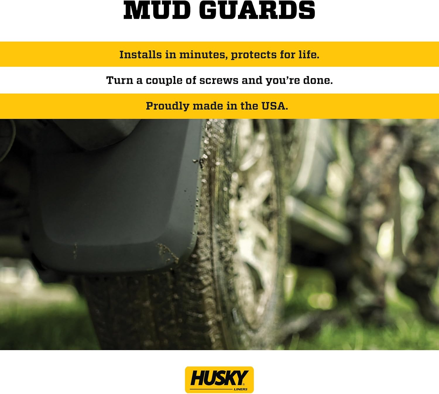 Husky Liners &mdash; Front Mud Guards | Fits 2019-2024 Dodge Ram 1500 W/Out OEM Fender Flares - Black, 2 Pc | 58141 image number 5