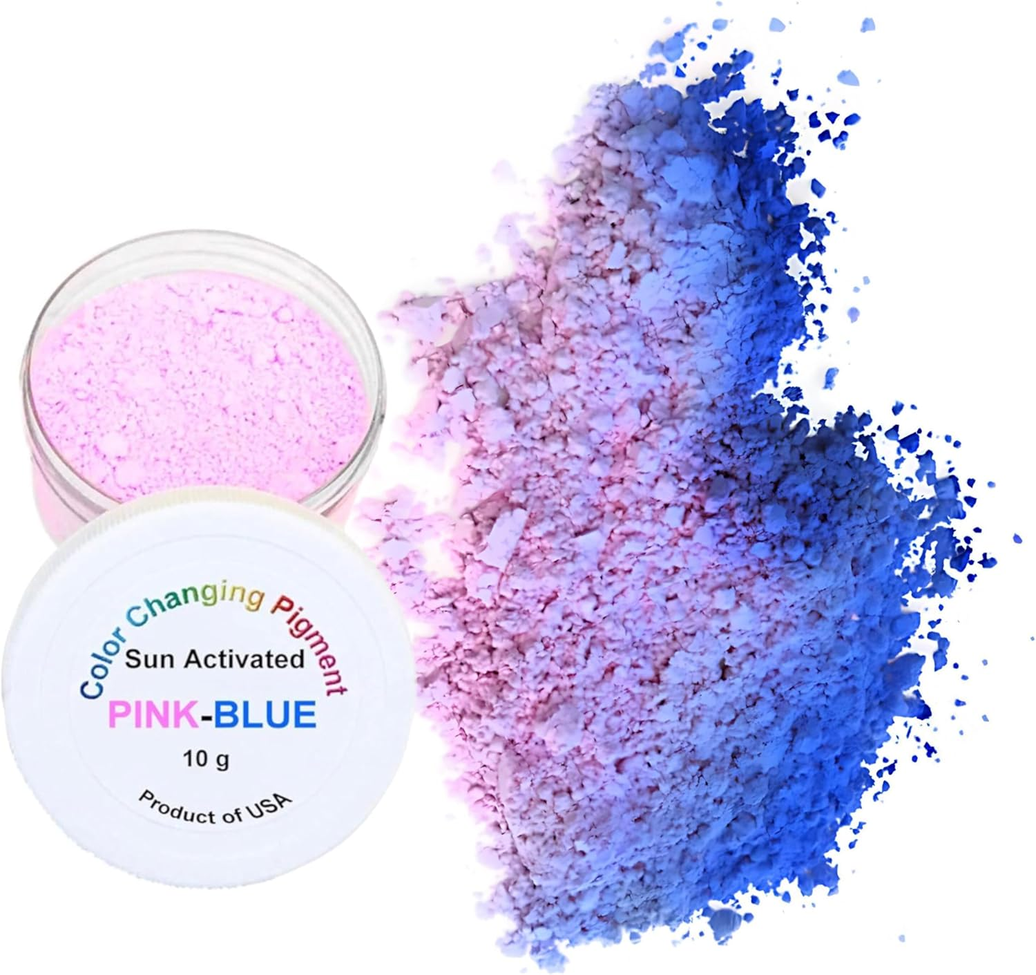 Sun Activated Photochromic Powder Pigment PINK Changing to VIOLET-BLUE When Exposed to UV Light Perfect for Color Changing Slime Goo Silly Putty Nail Polish image number 1