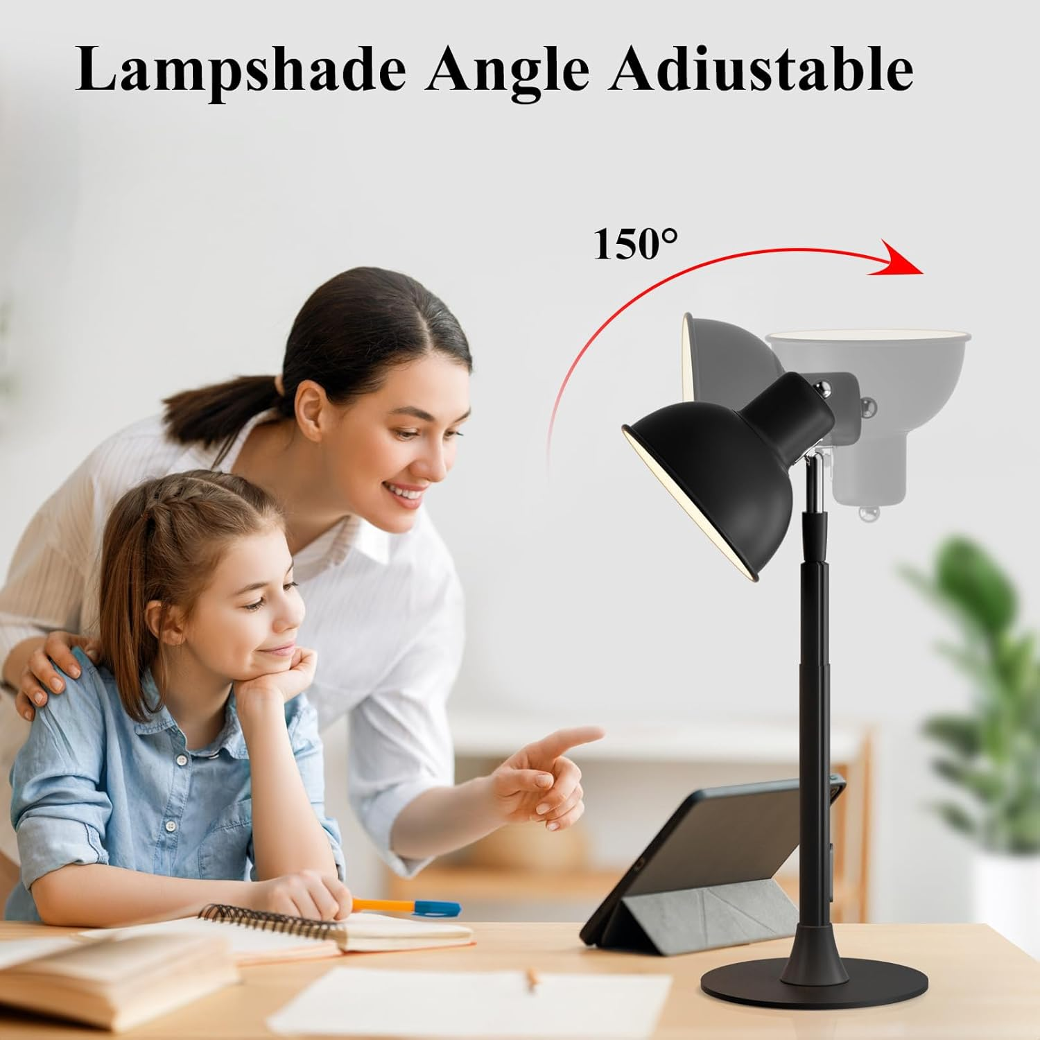 Cordless LED Metal Table Lamp, 2-In-1 Led Floor Lamp & Desk Lamp, Standing Lamp with Adjustable Reading Lights, USB Rechargeable Tall Lamps Bedside Lamp with 3 Color Modes & Stepless Dimmable image number 4