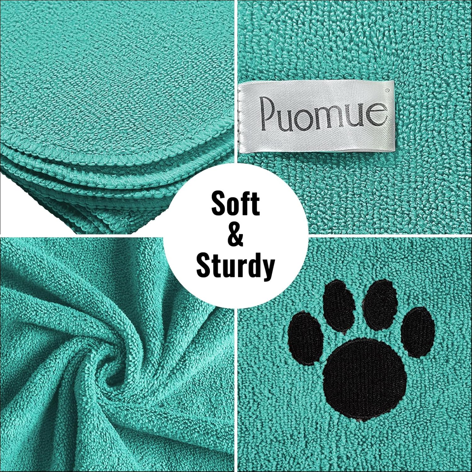 Puomue Microfiber Dog Towels for Drying Dogs, Super Absorbent and Soft Pet Grooming Towel, 40 Inch X 23.6 Inch, Perfect for Large, Medium or Small Dogs (40''X23.6'' - 3 Pack, Green) image number 5
