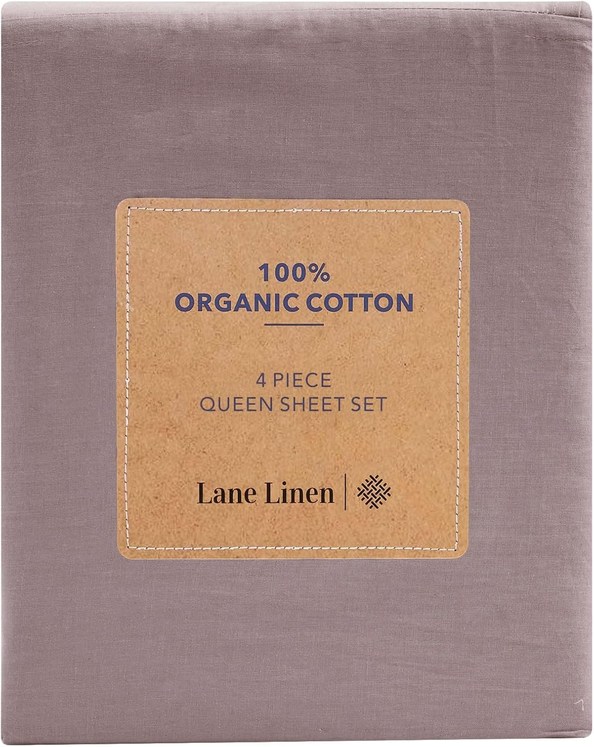 Lane Linen 100% Organic Cotton Bed Sheets, Lilac, Double, 4 Piece Set (1 Flat Sheet, 1 Fitted Sheet, 2 Pillowcase) image number 4