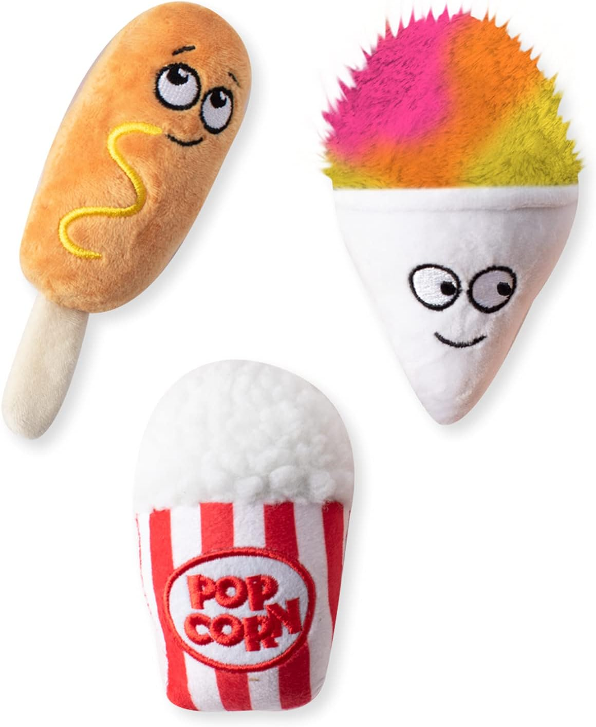 Fringe Studio Plush Dog Toy Set, FAIR Foods, 3 Piece Set, Petshop Collection (289505)