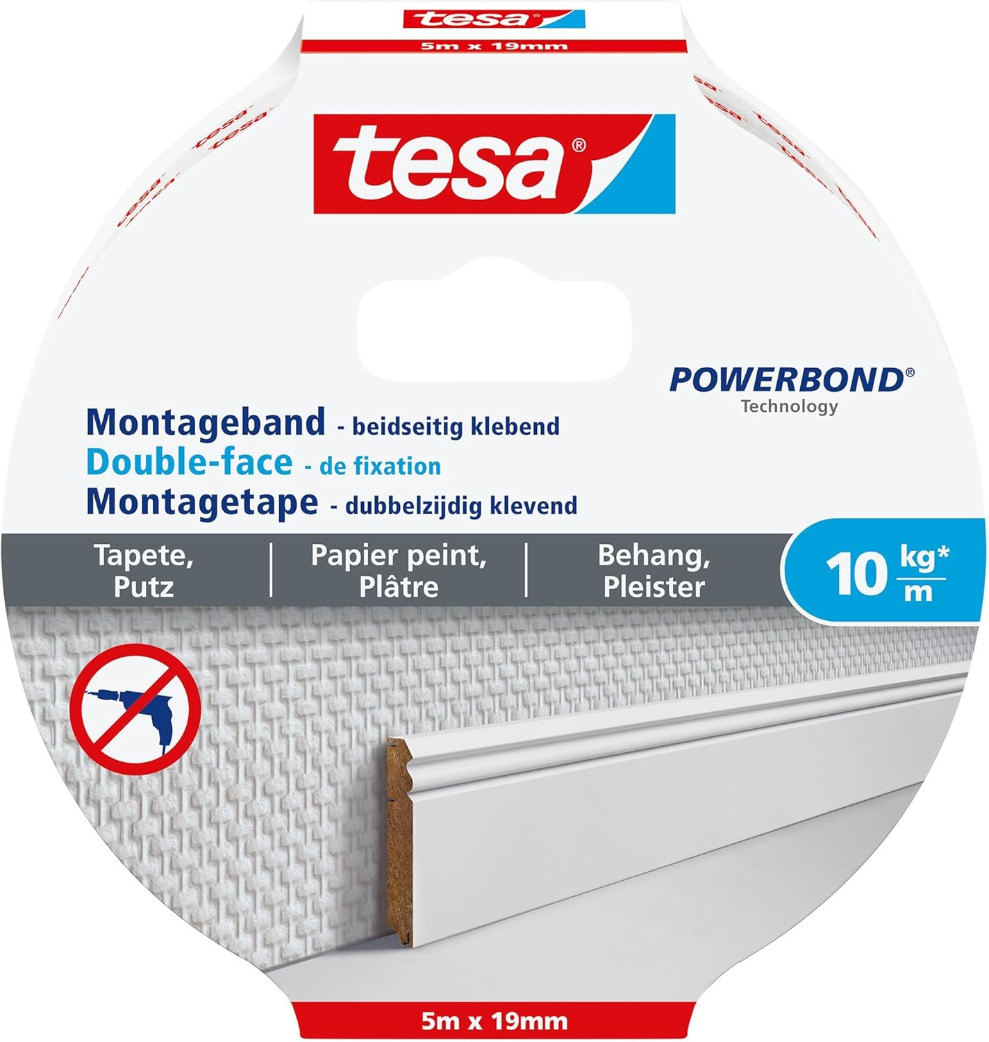 Tesa UK Mounting Tape for Wallpaper & Plaster 10Kg/M image number 3