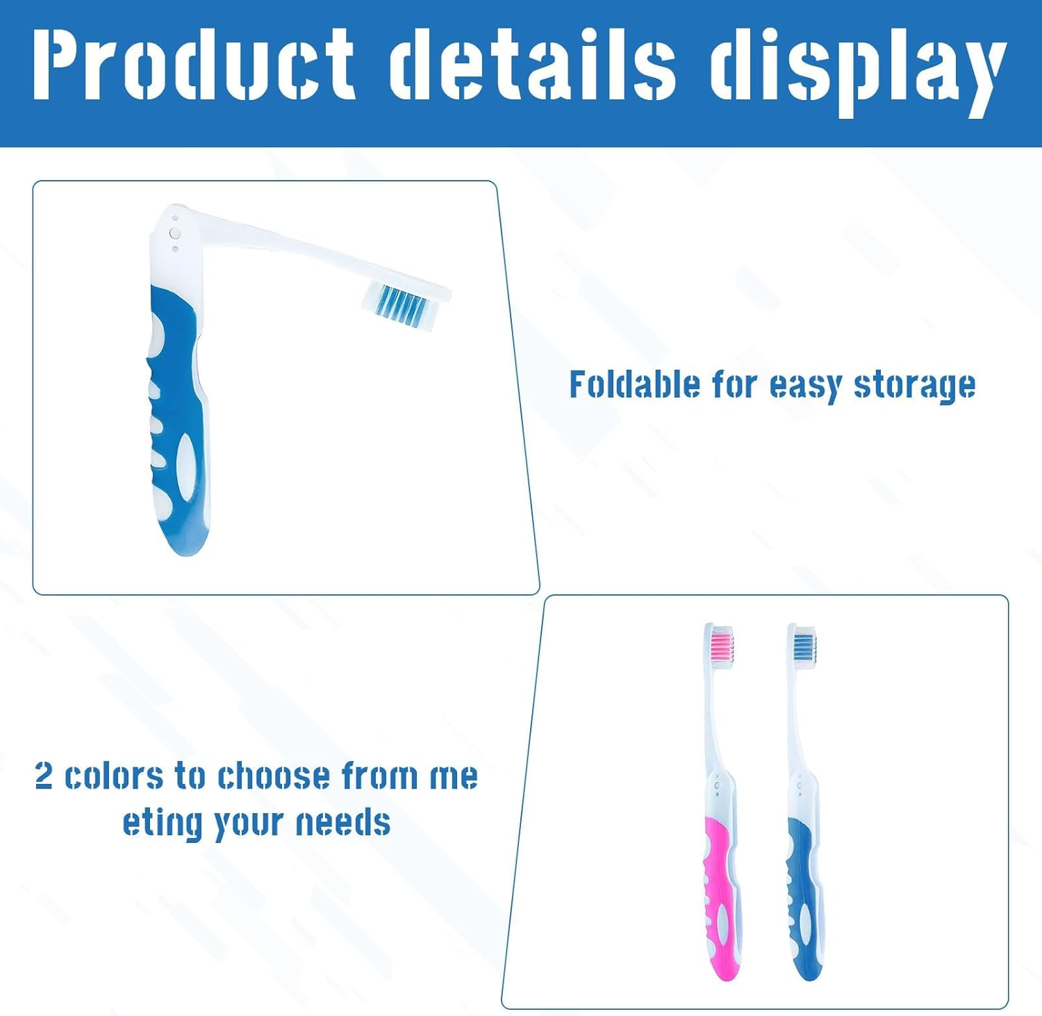 Travel Toothbrush Kit, 4Pcs Mini Toothbrush, Tooth Brush, Folding Travel Bulk Toothbrush, Medium Strength Bristles, Portable Products, Suitable for Working, Camping, Hiking, Traveling