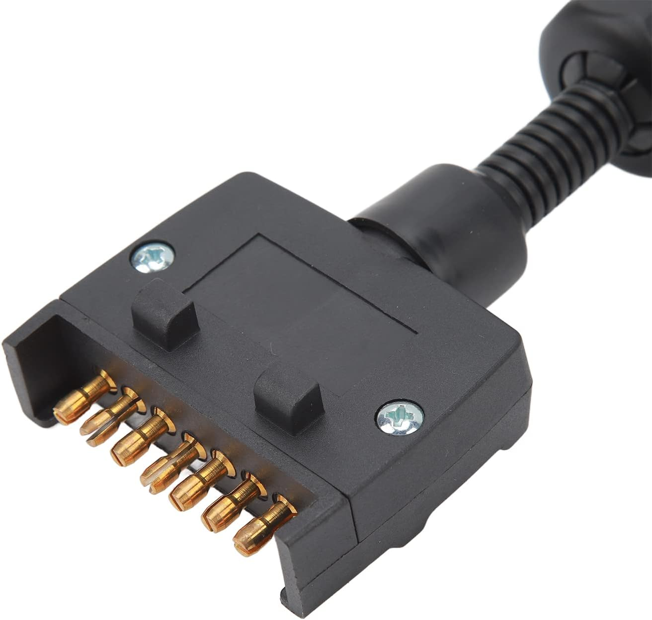 Ejoyous 7PIN Trailer Adapter Plug (Round Female to Flat Male) ABS + Metal Material, Weatherproof Durable Anti-Shake Anti-Loose, for Caravans/Boats/Trailers Stable Power Connection image number 5