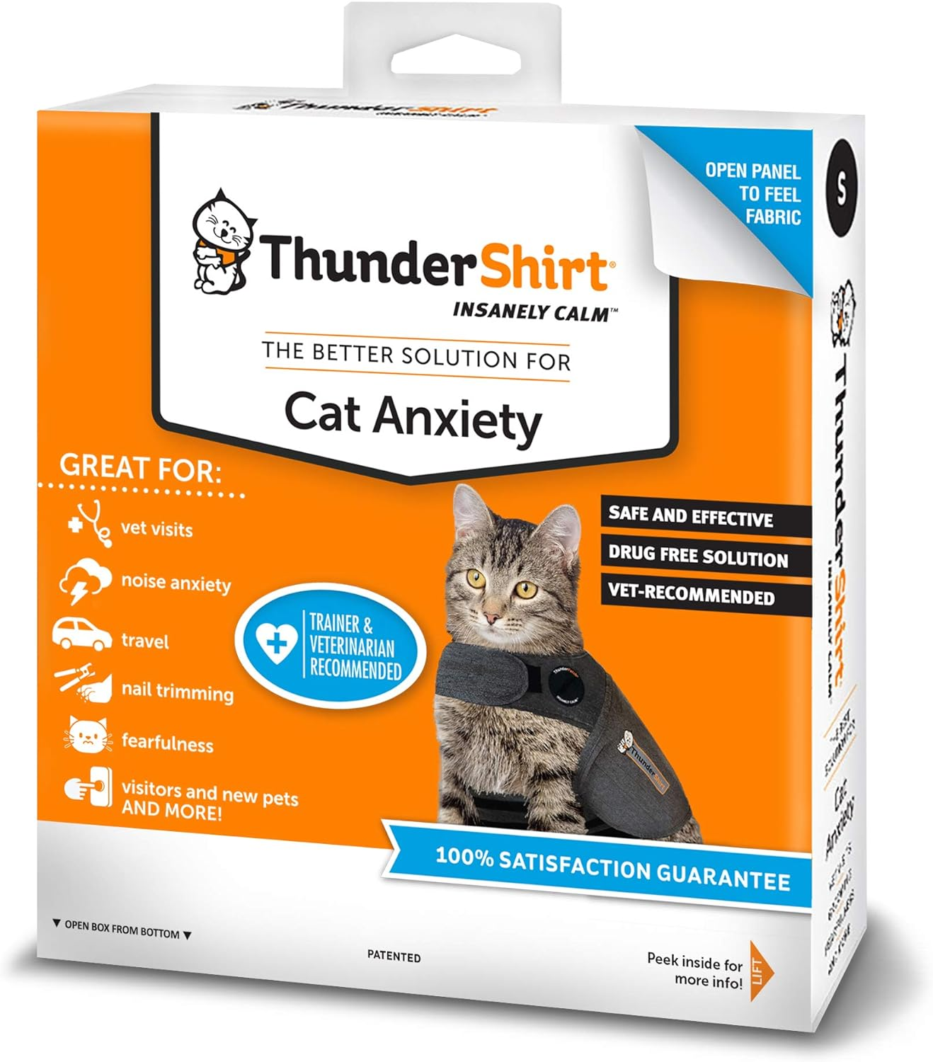 Thundershirts Cat Calming and Anxiety Jacket, Medium 13"-17", Heather Grey image number 1