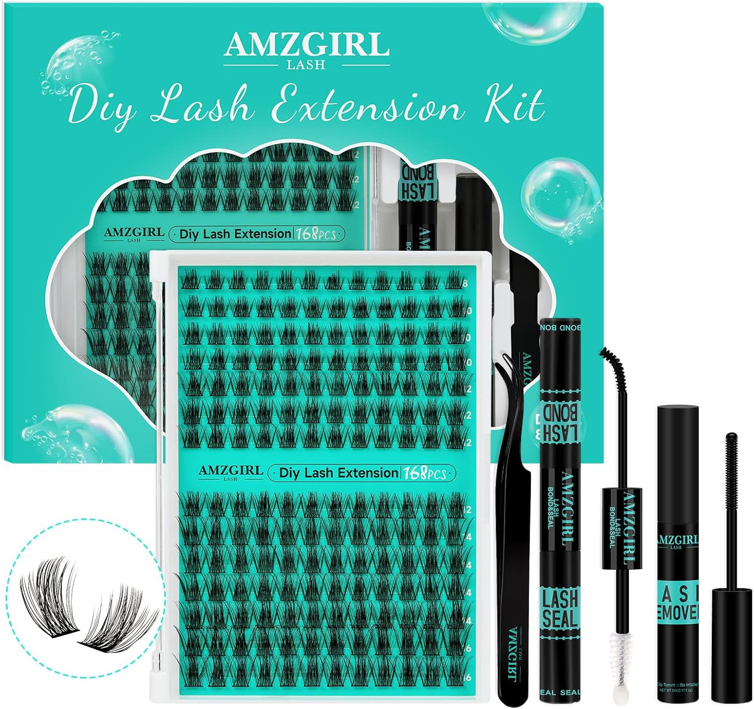 Lash Clusters Diy Eyelash Extensions Individual Lashes Cluster Wispy D Curl Eyelashes Extension Clusters Fluffy Natural 112Pcs False Lashes(V&R,D-Mix) image number 3