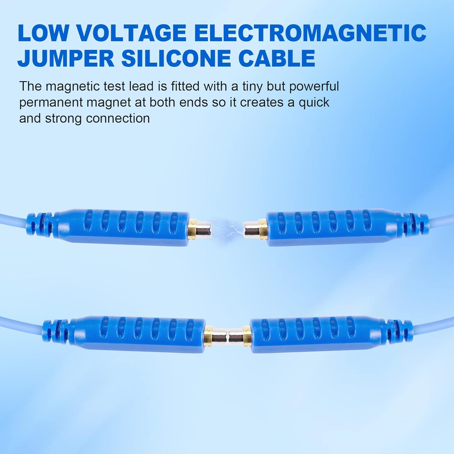 Elqater 6PCS Magnetic Test Leads Silicone Soft Flexible Jumper Test Wires 3.3FT 20AWG 30V AC 5A Compatible with Thermostats, Control Panels, Sensors, Switches, Alarm Panels image number 5