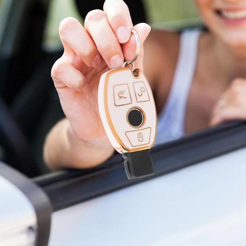 1 PCS Key Fob Cover, Compatible with Mercedes Benz a B C E M S CL GLA GLC GLK Class Models W164 W204 W212 W245 Series - Green image number 4