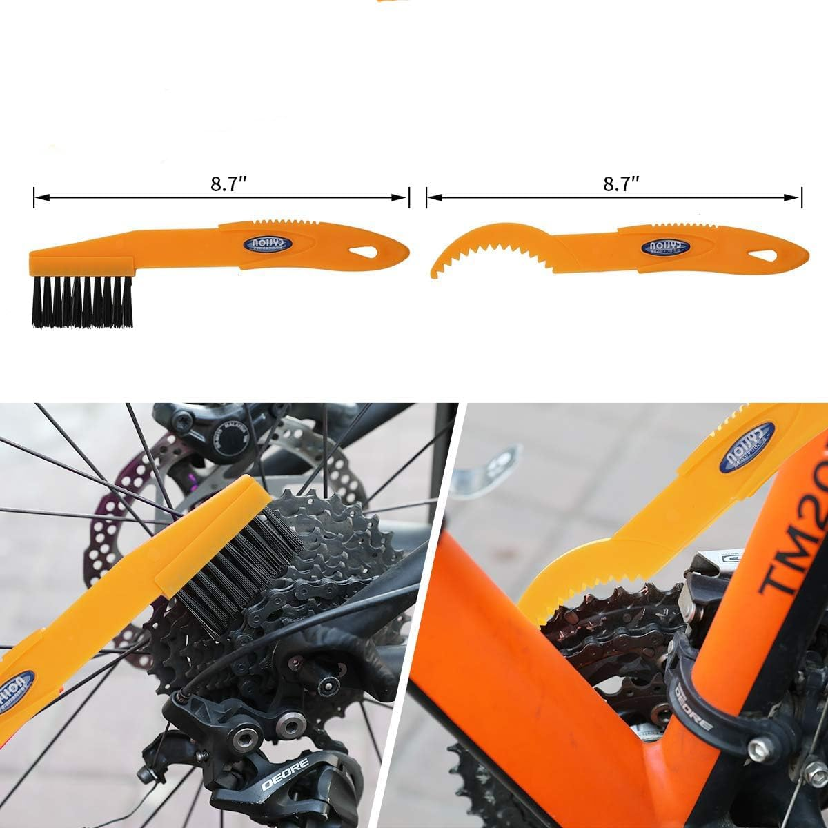 WOYAODONG 8 Pcs Precision Bicycle Cleaning Brush Tool Including Bike Chain Scrubber, Suitable for Mountain, Road, City, Hybrid,Bmx Bike and Folding Bike image number 2