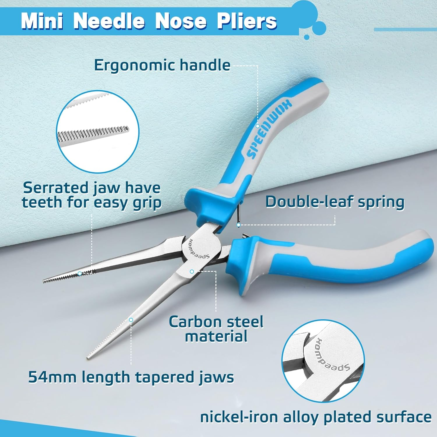 SPEEDWOX Fine Tips Needle Nose Pliers for Jewelry Making Long Nose Fishing Pliers with Serrated Jaw Thin Needle Nose Pliers Long Needle Nose Pliers for Wire Looping Bending Beading image number 3