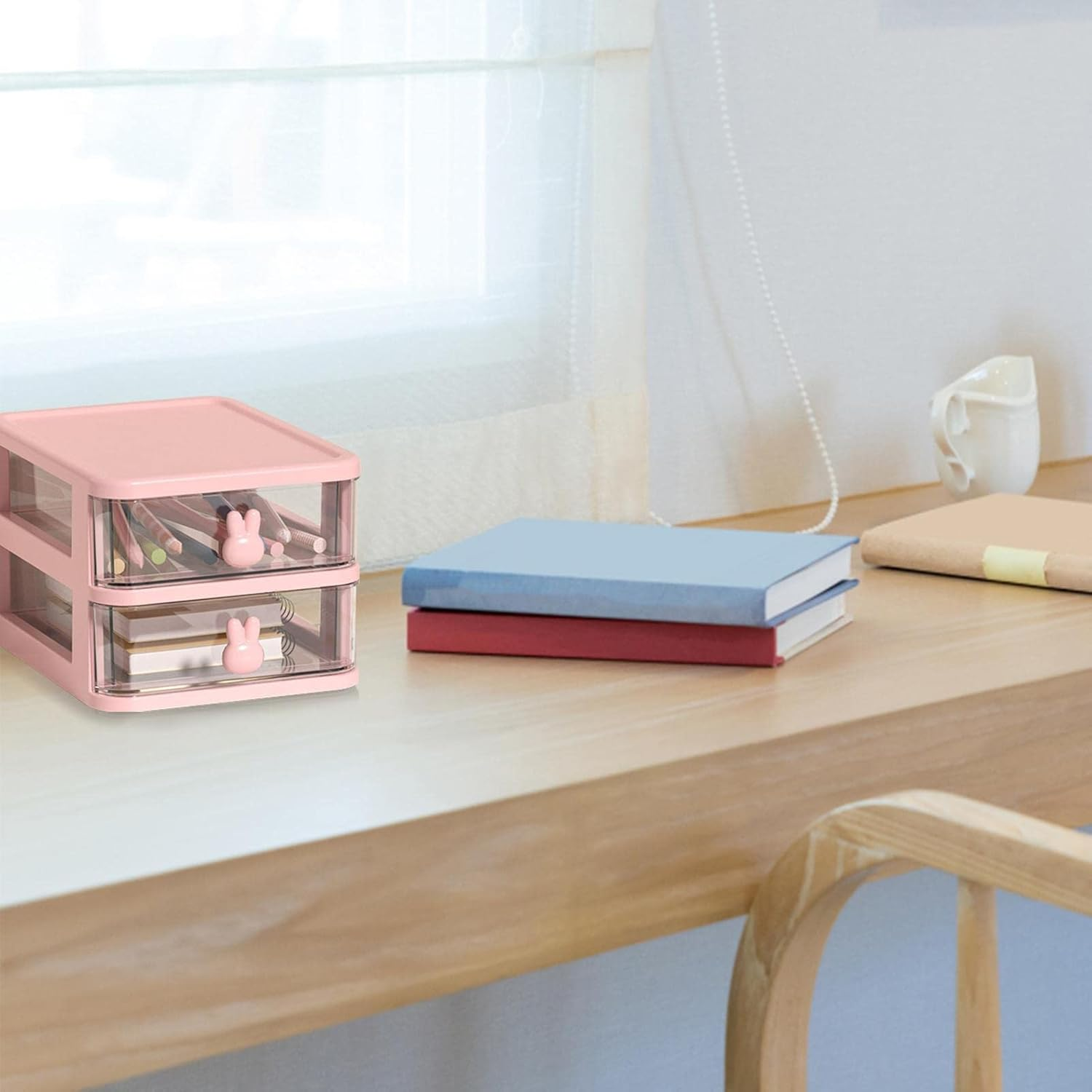 Small Desk Organizer - 4 Drawer Tabletop Storage Organizer Station | Table Organizer with Drawer, Desktop Storage Drawers for Arts Crafts Stationary image number 4