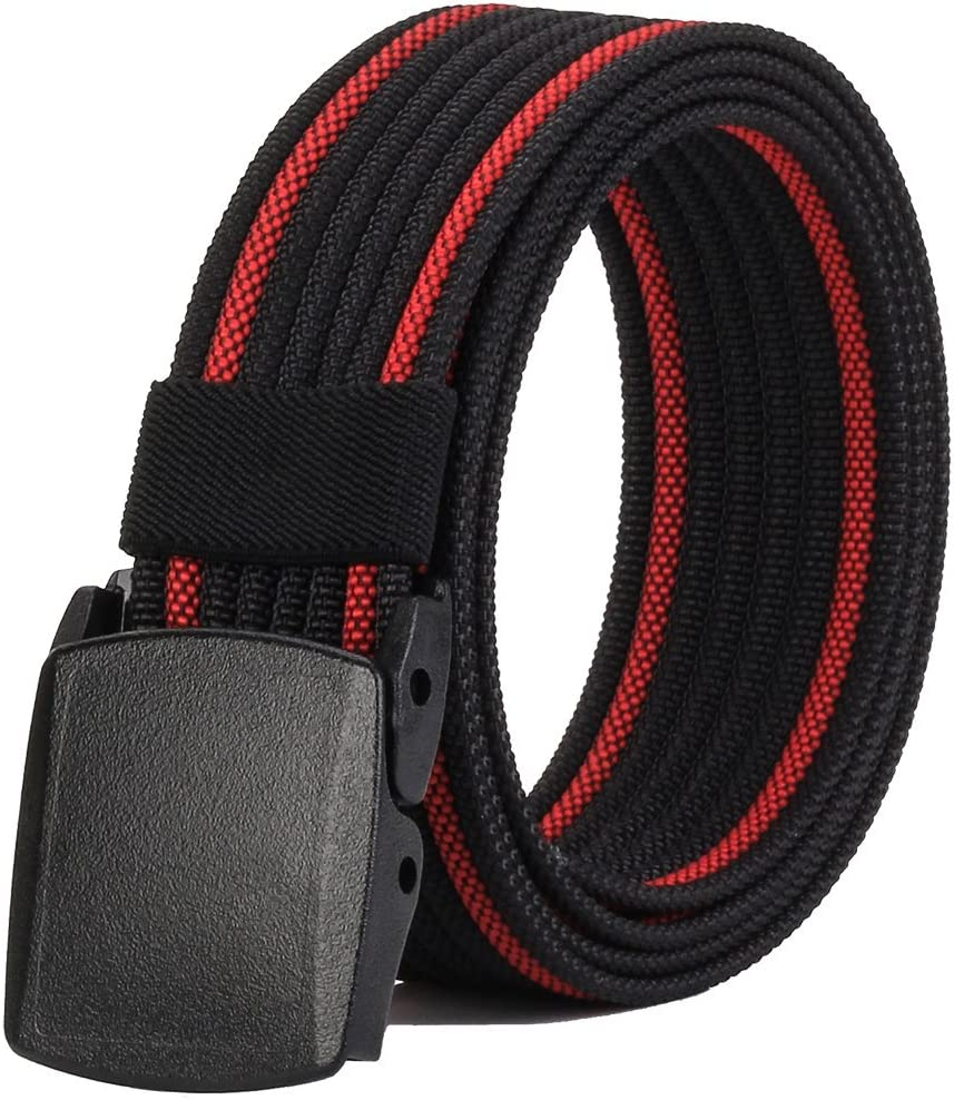 Men'S Nylon Belt, Military Tactical Belt with YKK Plastic Buckle, Durable Breathable Canvas Belt for Work Outdoor Cycling Hiking Skiing, Adjustable for Waist 27-49" [53"Long1.5"Wide]