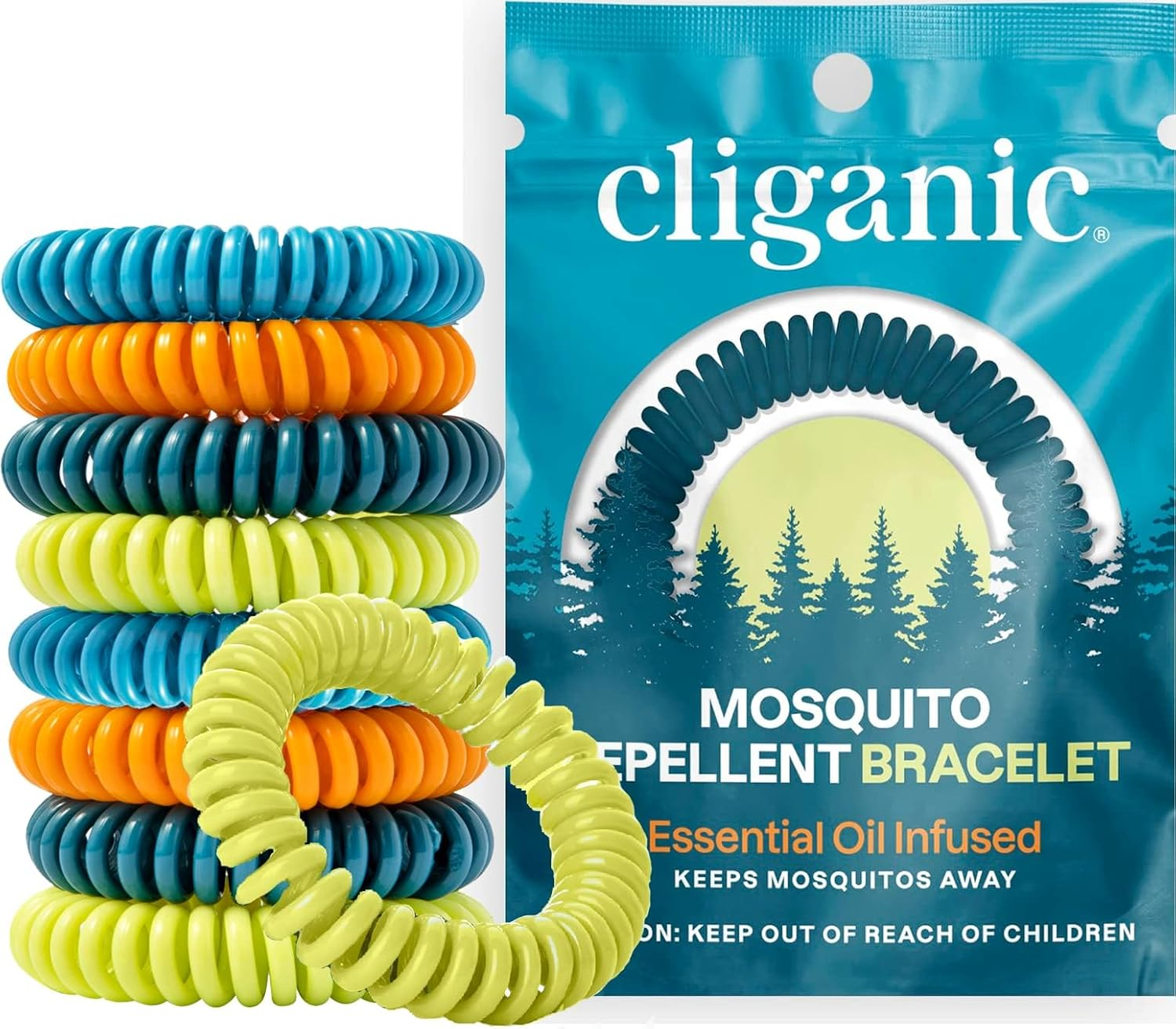 Cliganic 10 Pack Mosquito Repellent Bracelets, Deet-Free Bands, Individually Wrapped (Packaging May Vary) image number 3