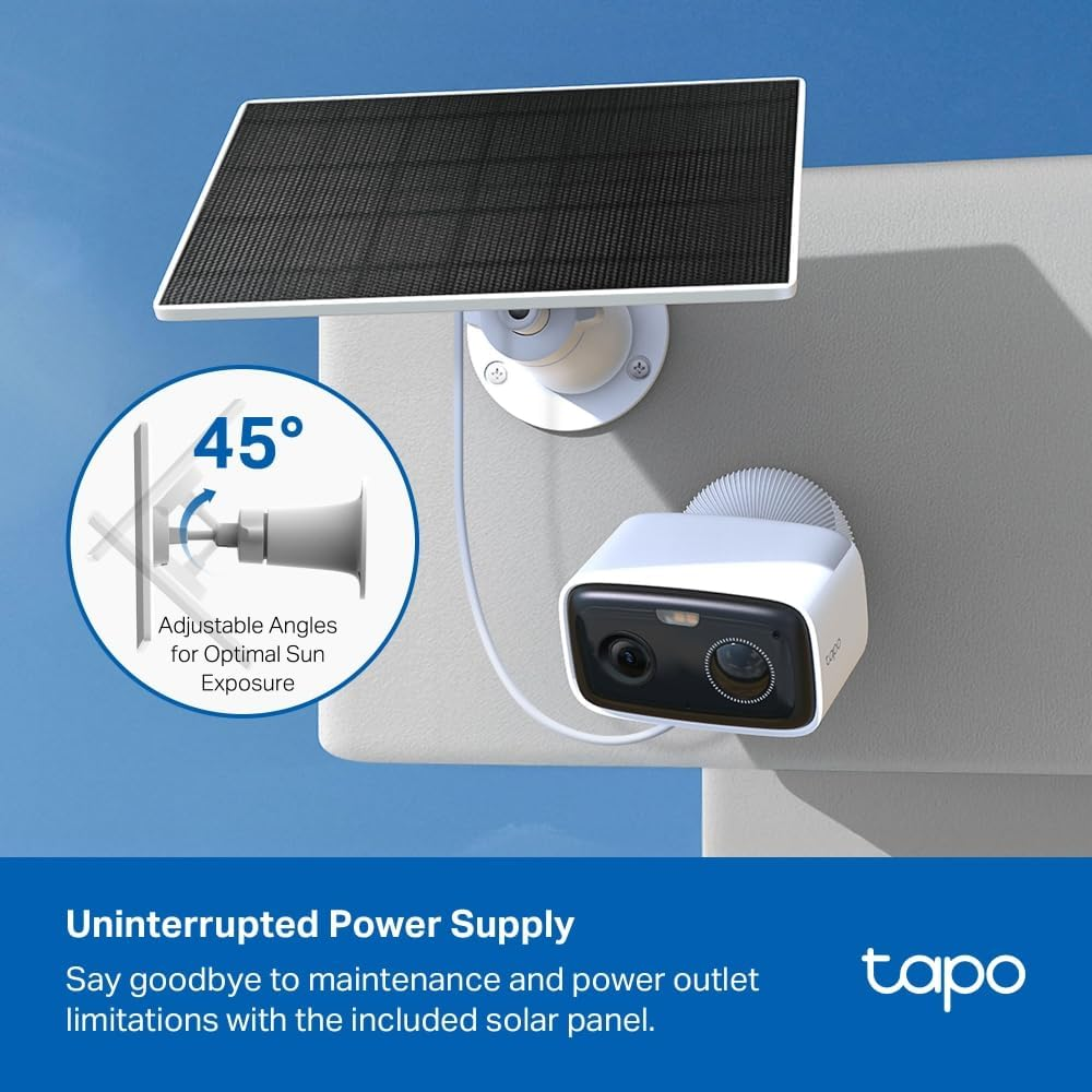Tapo Solar-Powered Security Camera Kit, Wireless, 1080P, Solar Panel Included, Sound Alarm, Free AI Detection and Notification, Two-Way Audio, SD Card Slot, IP65, No Hub Required (Tapo C400 KIT) image number 4