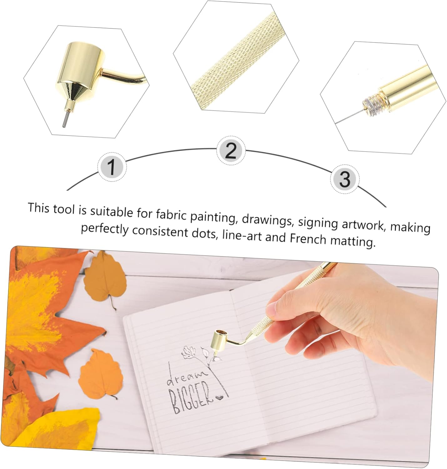 LALAFINA Fluid Writer Pen Fine Line Paint-Mending Pen for DIY Crafts and Detailed Painting image number 2