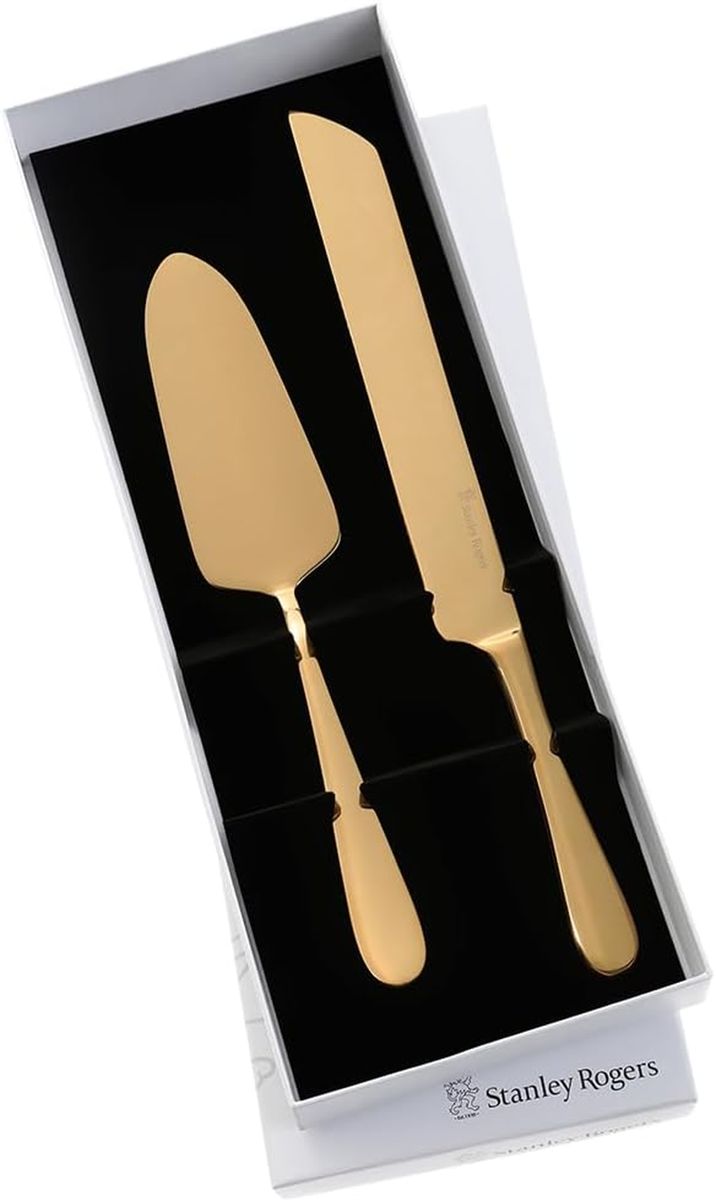 Stanley Rogers Albany Cake Knife and Server 2-Piece Set, Gold image number 3