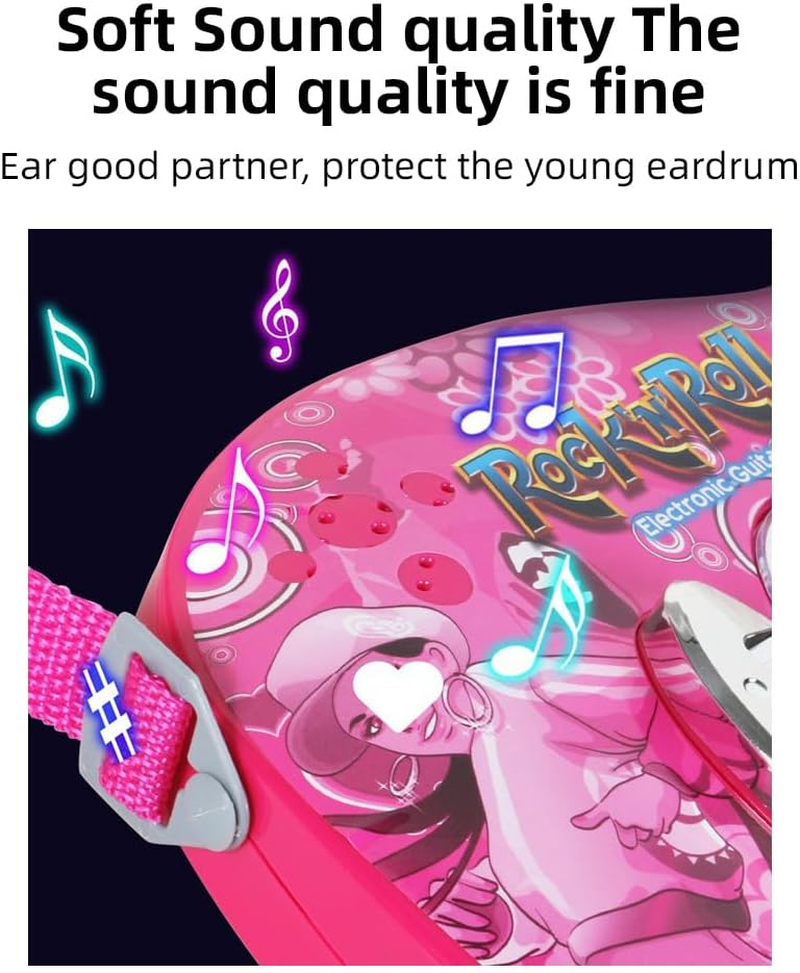 Karaoke Microphone Guitar Musical Set Multifunctional Musical Instruments Kits Adjustable Volume Enclosed Knobs Electric Guitar with Microphone Amplifier image number 4