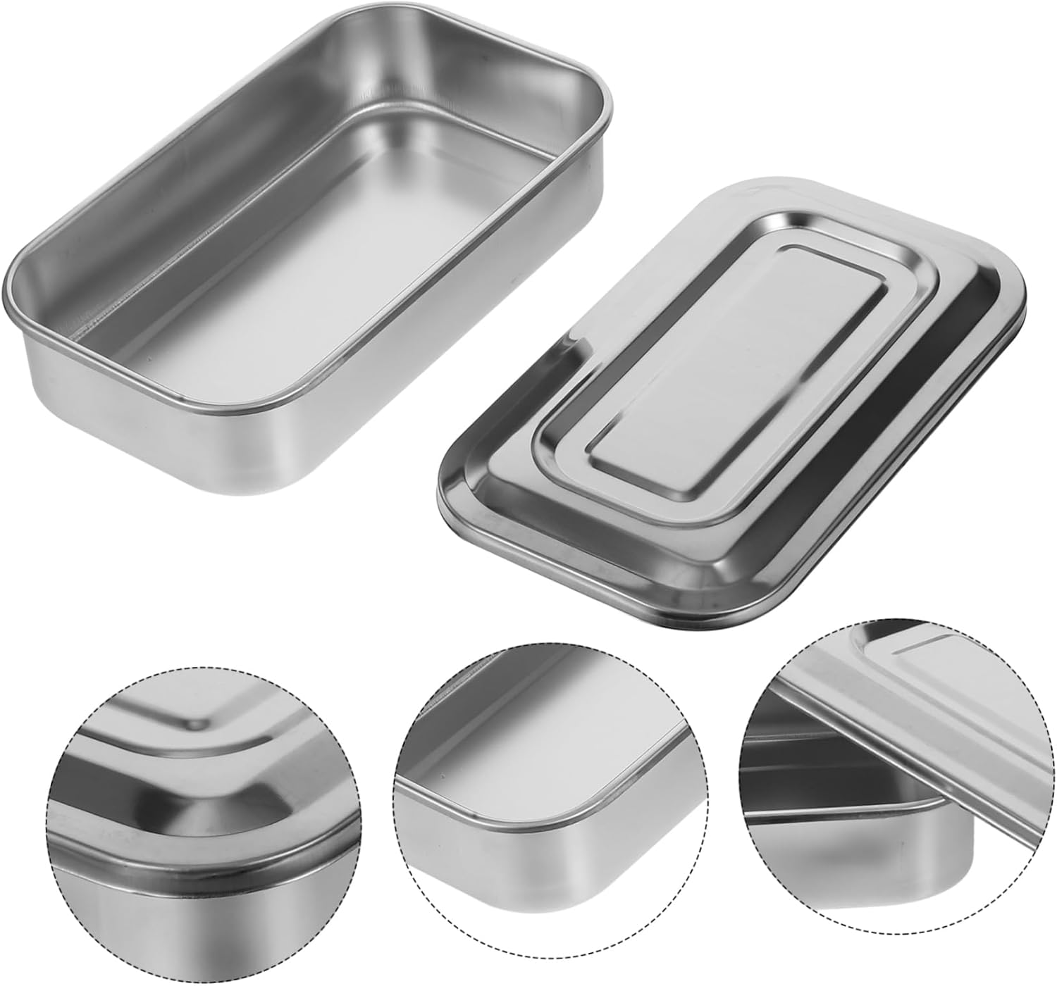 OKUMEYR Stainless Steel Sterilizer with Lid for Medical and Polished Storage Box for Gauze and Alcohol Practical and Easy to Clean Equipment Organizer image number 3