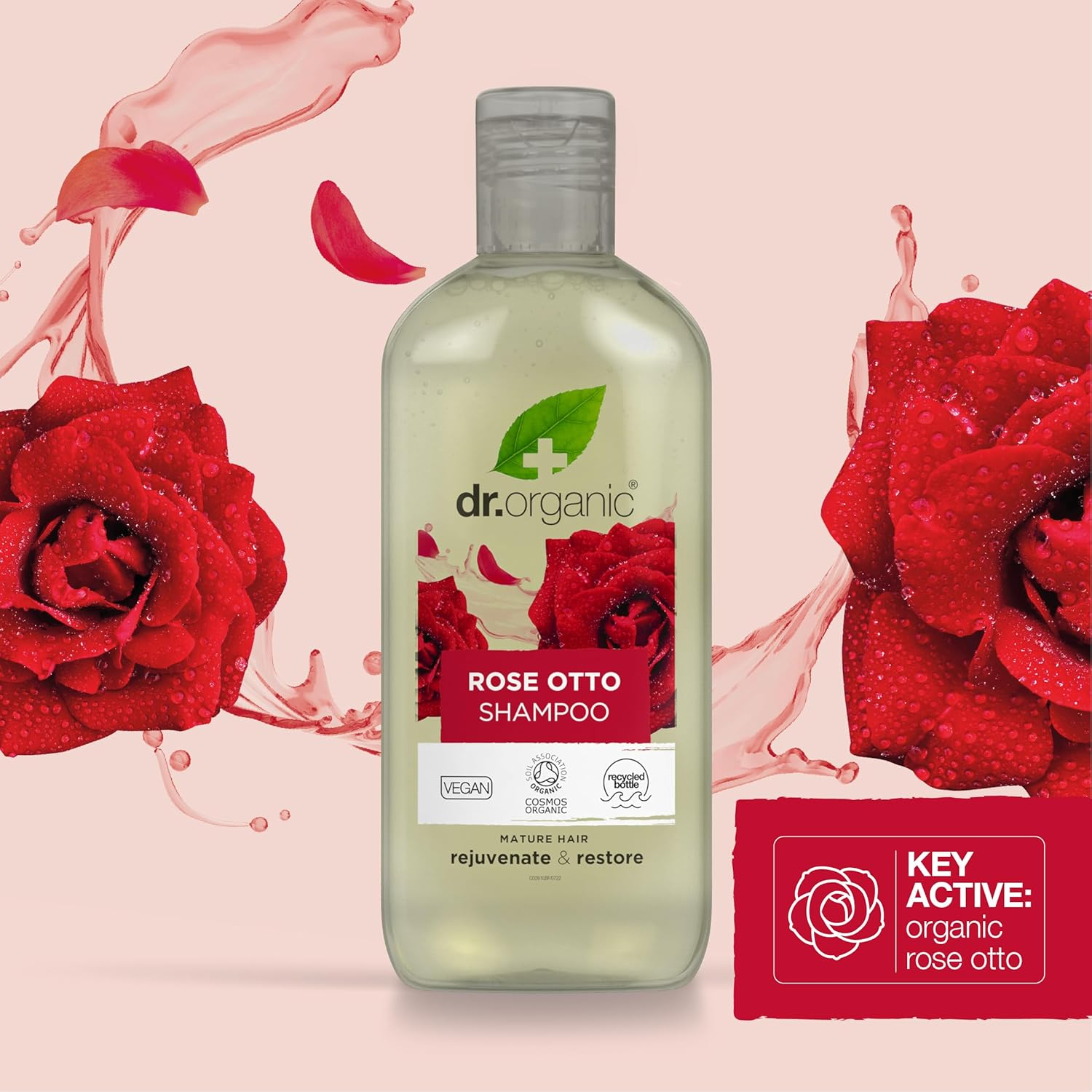 Dr Organic Rose Otto Shampoo, Restoring, Mens, Womens, Natural, Vegan, Cruelty-Free, Paraben & Sls-Free, Organic, 265Ml, Packaging May Vary image number 6