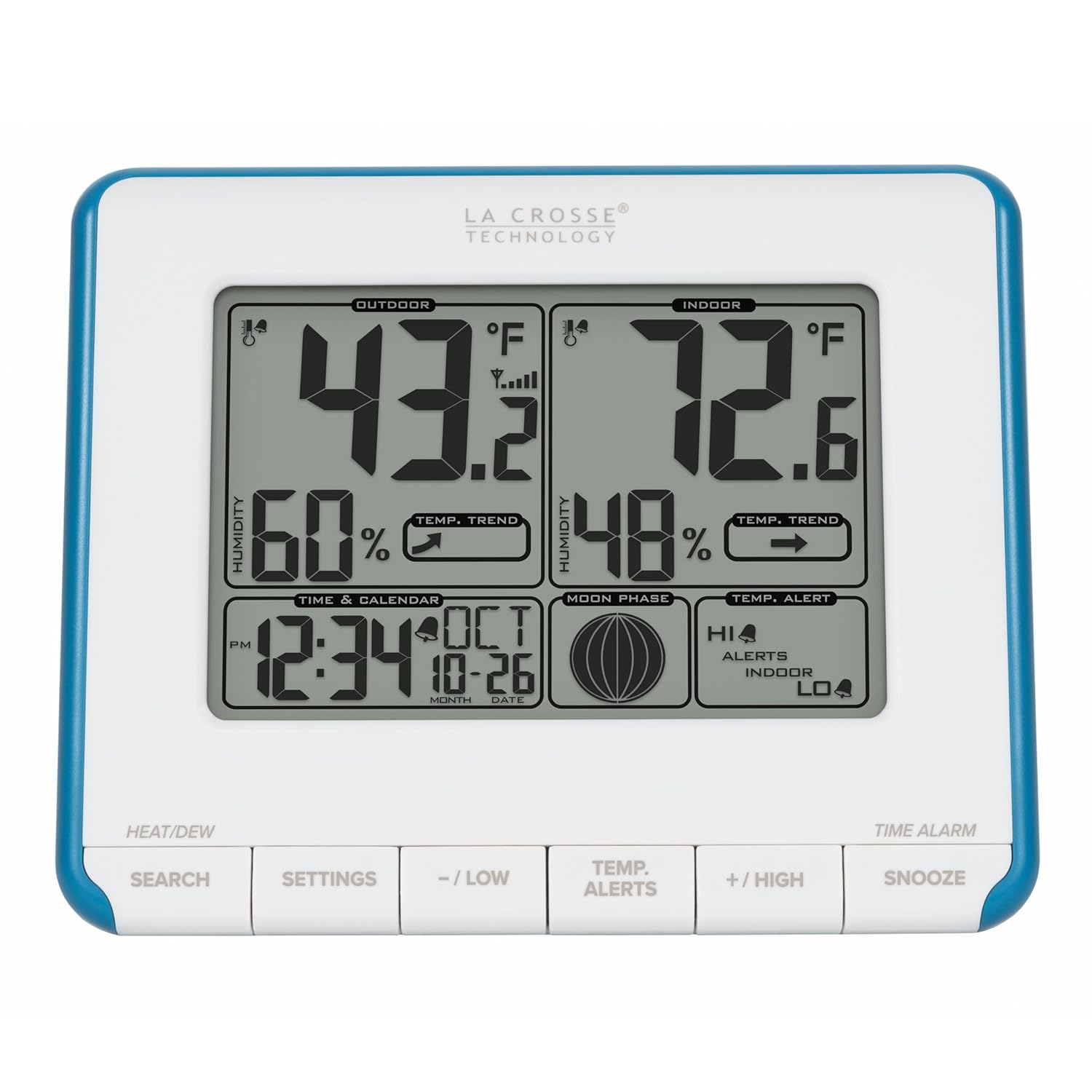 La Crosse Technology 308-1711BL Wireless Weather Station with Heat Index and Dew Point