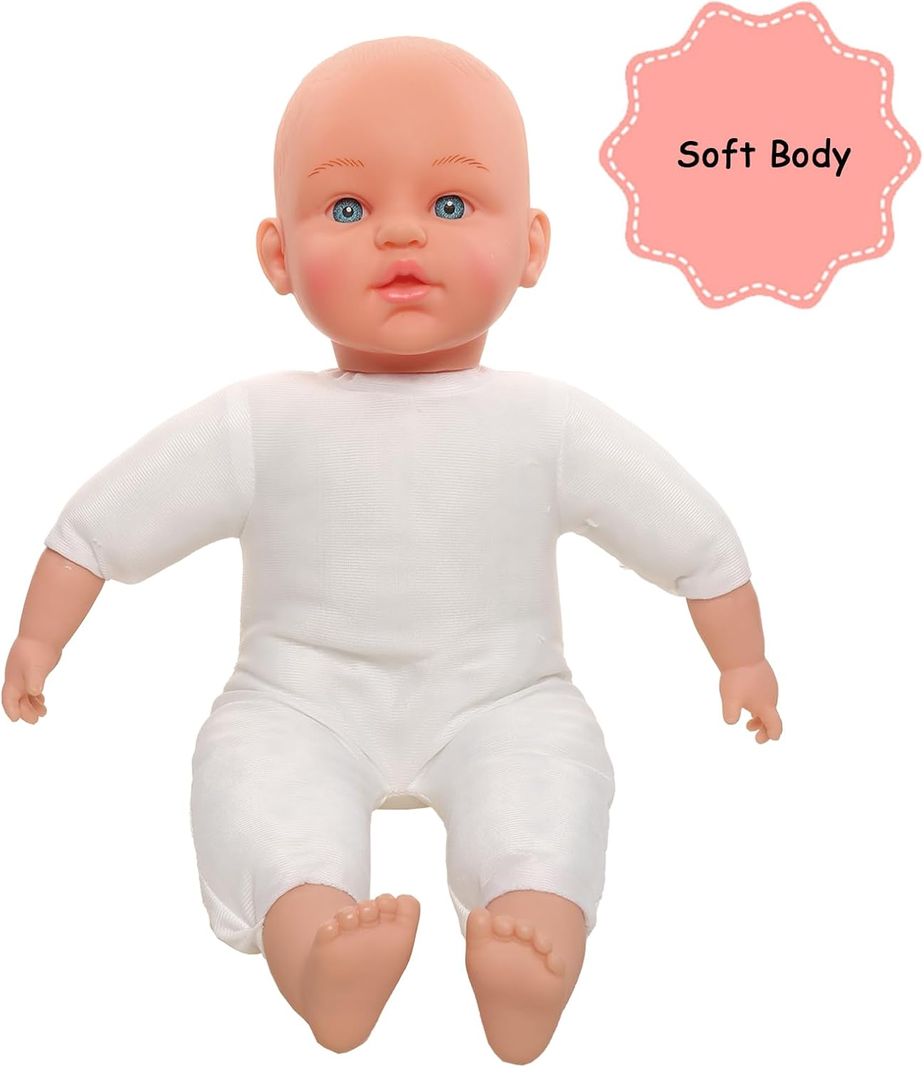 Barwa 15 Inch Baby Doll with Cute Jumpsuit Soft-Body Realistic Lifelike Baby Dolls Silicone Rebirth Baby Dolls Cute Outfits for Toddlers image number 2
