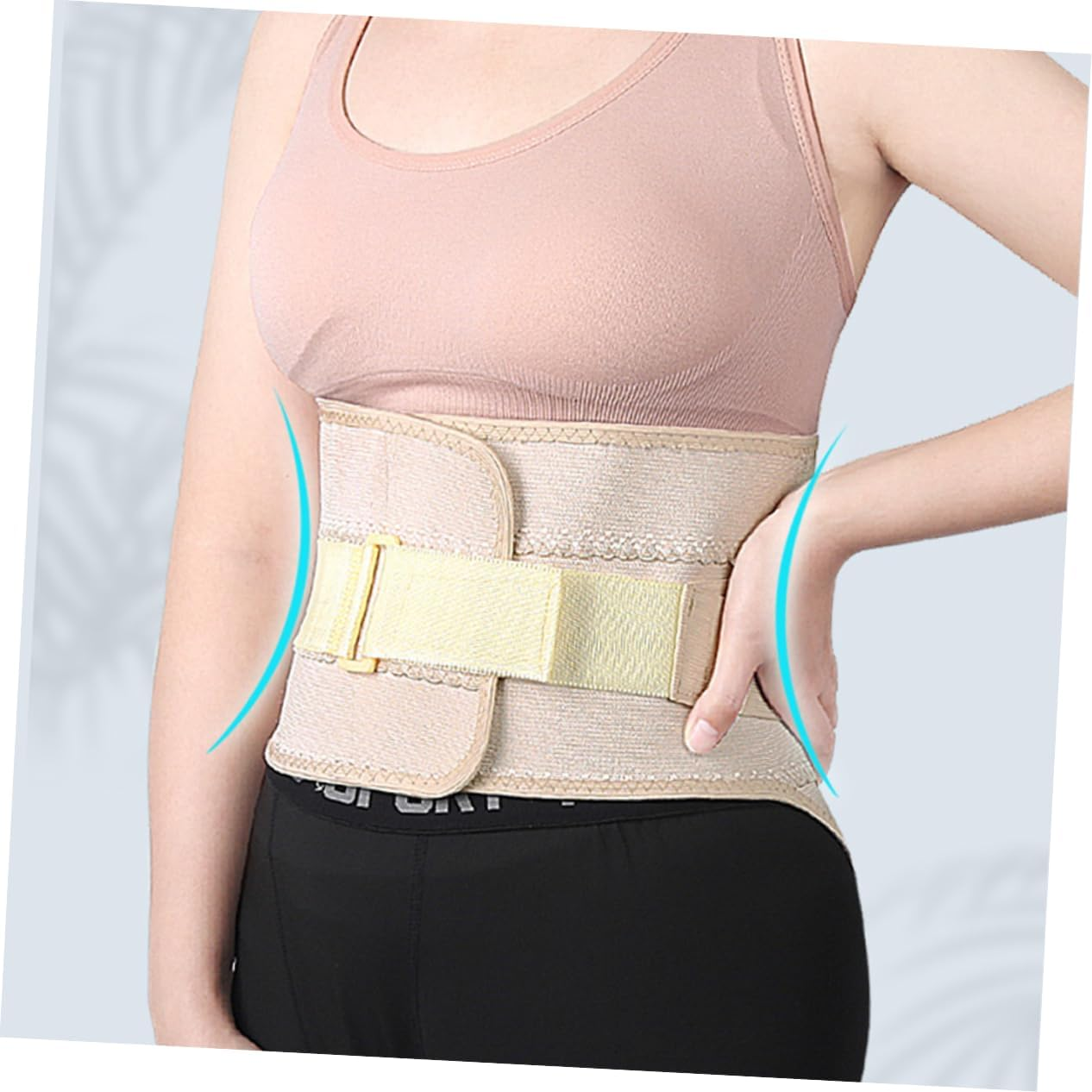 Postpartum Abdominal Girdle Belt Lightweight Breathable Cotton Waist Shaping Band for Women Yoga Running Cycling Corset Pink image number 4