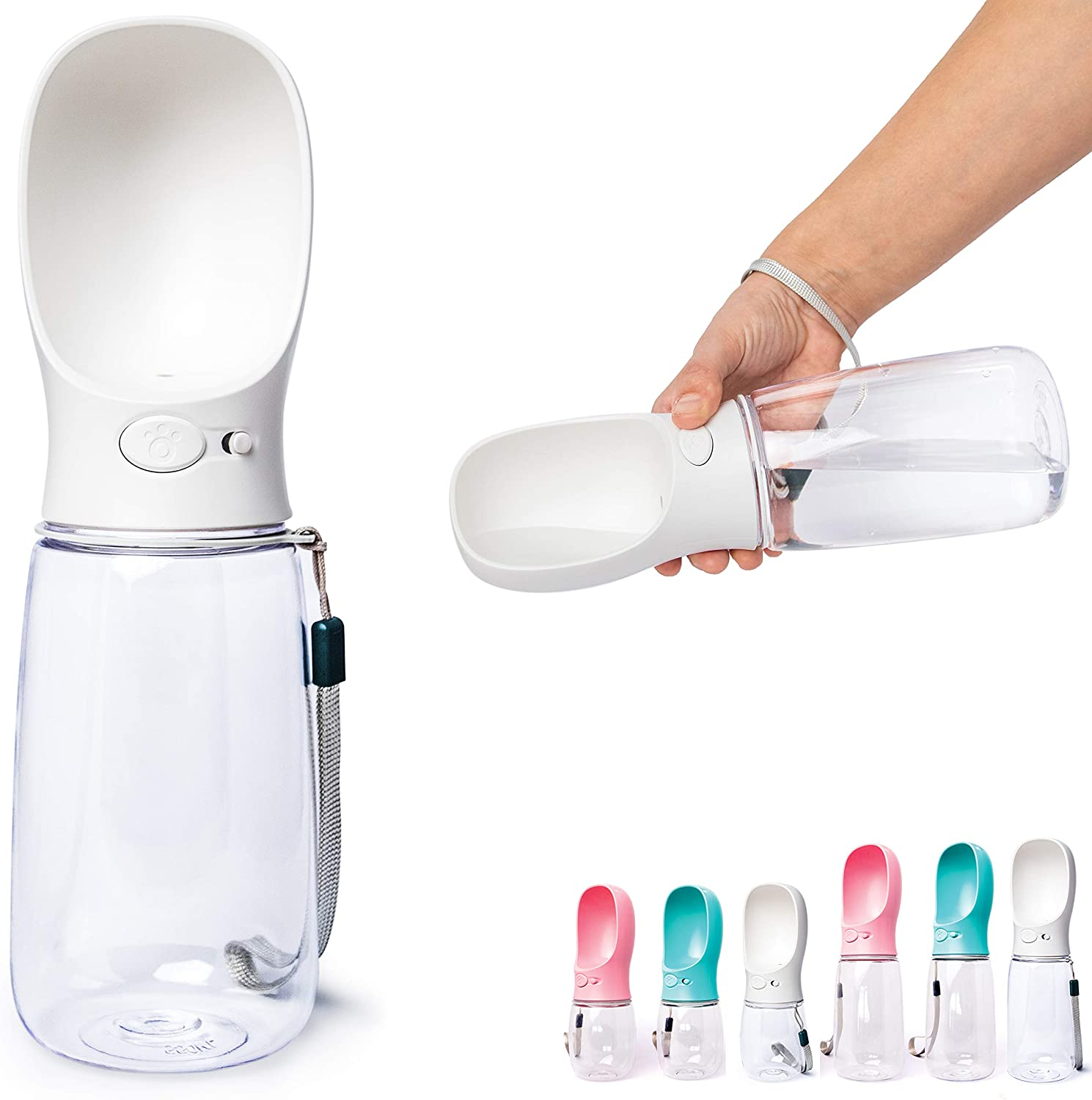 Zenify Pet Water Bottle for Dogs Drinking Waterer Feeder Bottles Portable Lead Leash Dispenser Accessory Puppy Drink Pets Alternative to Travel Dog Bowl Large (550Ml (M/L), Blue)