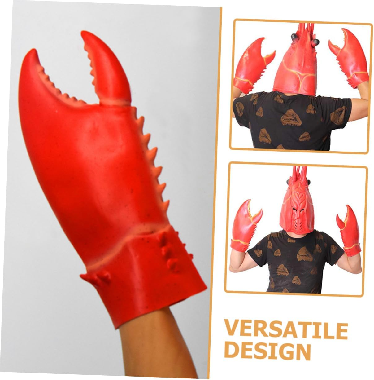 CHILDWEET 1Pair Crab Gloves for Cosplay and Halloween Flexible Ages Comfortable Animal Costume Accessory for Parties and Stage image number 6
