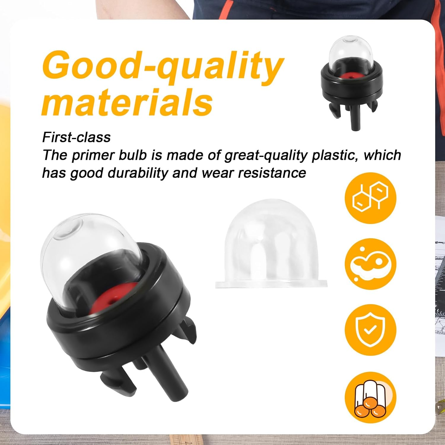 Snap in Primer Bulbs Pump & 8Pcs Carburetor Primer Bulb Replacements, for Walbro 188-512-1 WT-23A Poulan Echo Craftsman Homelite Chainsaw Blower & Trimmer image number 4