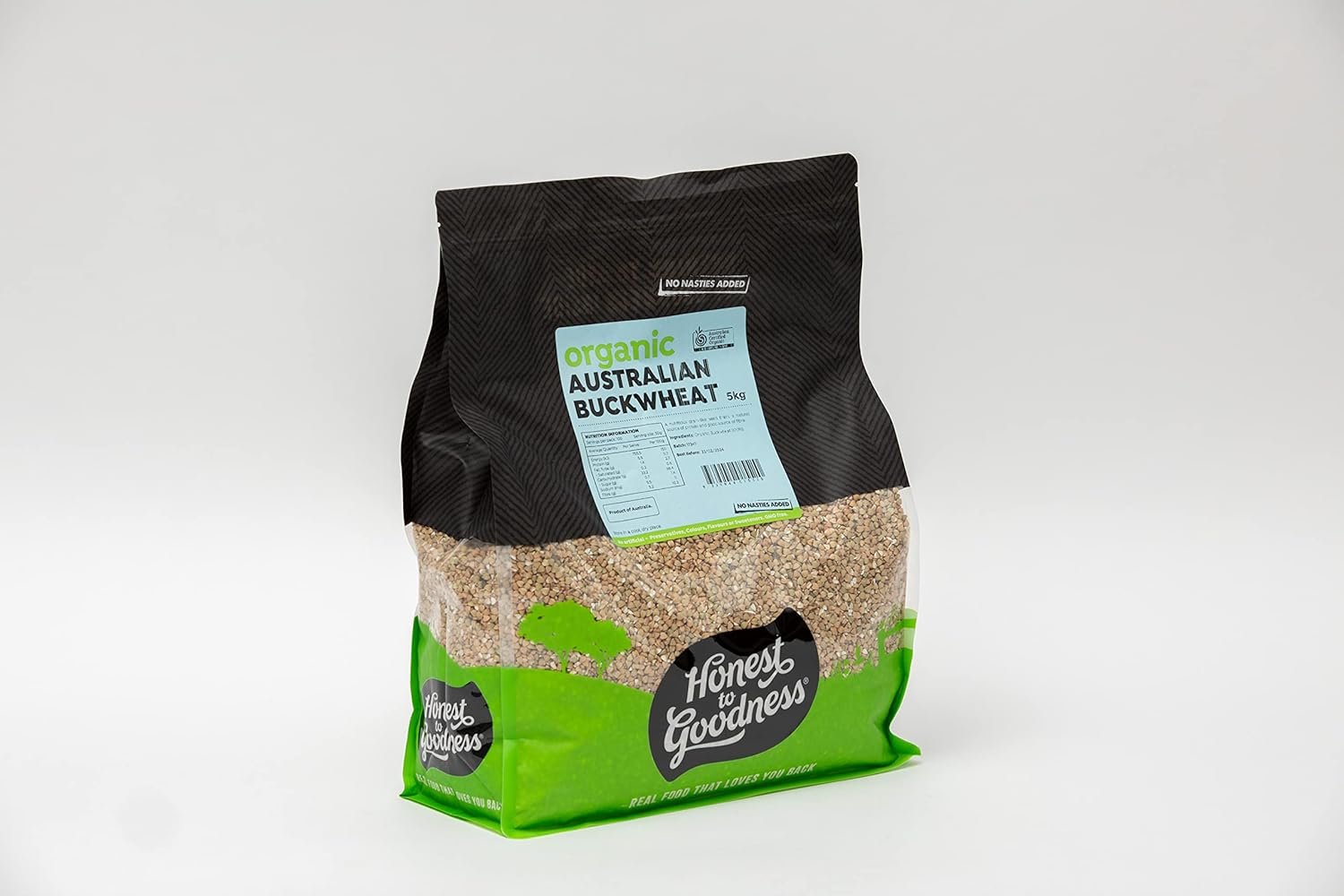 Honest to Goodness, Organic Australian Hulled Buckwheat, 5 Kg - Naturally Wheat-Free and Rich in Nutrients. Its Distinctive Nutty Flavour, Perfect for Cooking! image number 3
