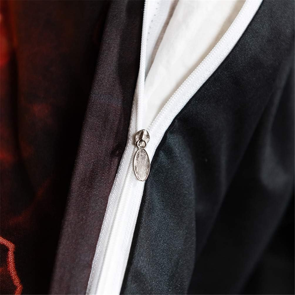 Mozeo 3D Basketball Fire Bedding Duvet Cover Set 3 Piece (1 Duvet Cover+2 Pillowcase) for Teen Boys Sports Microfiber Bedding Quilt (Double Basketball Fire) image number 4