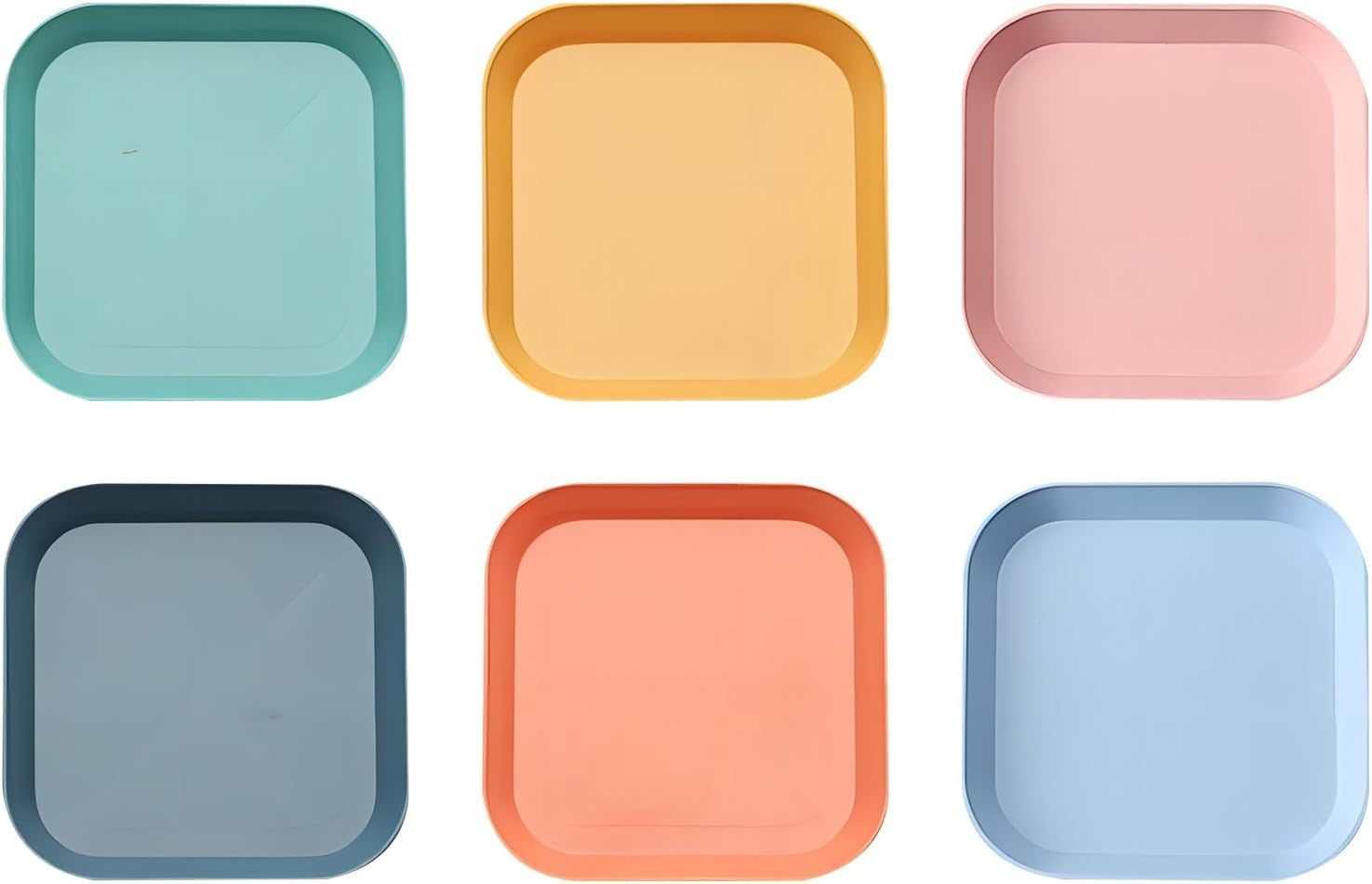 Square Shallow Cat Food Dish Cat Bowl,6Pcs Square Shallow Wide Cat Wet Food Flat Bowl image number 4