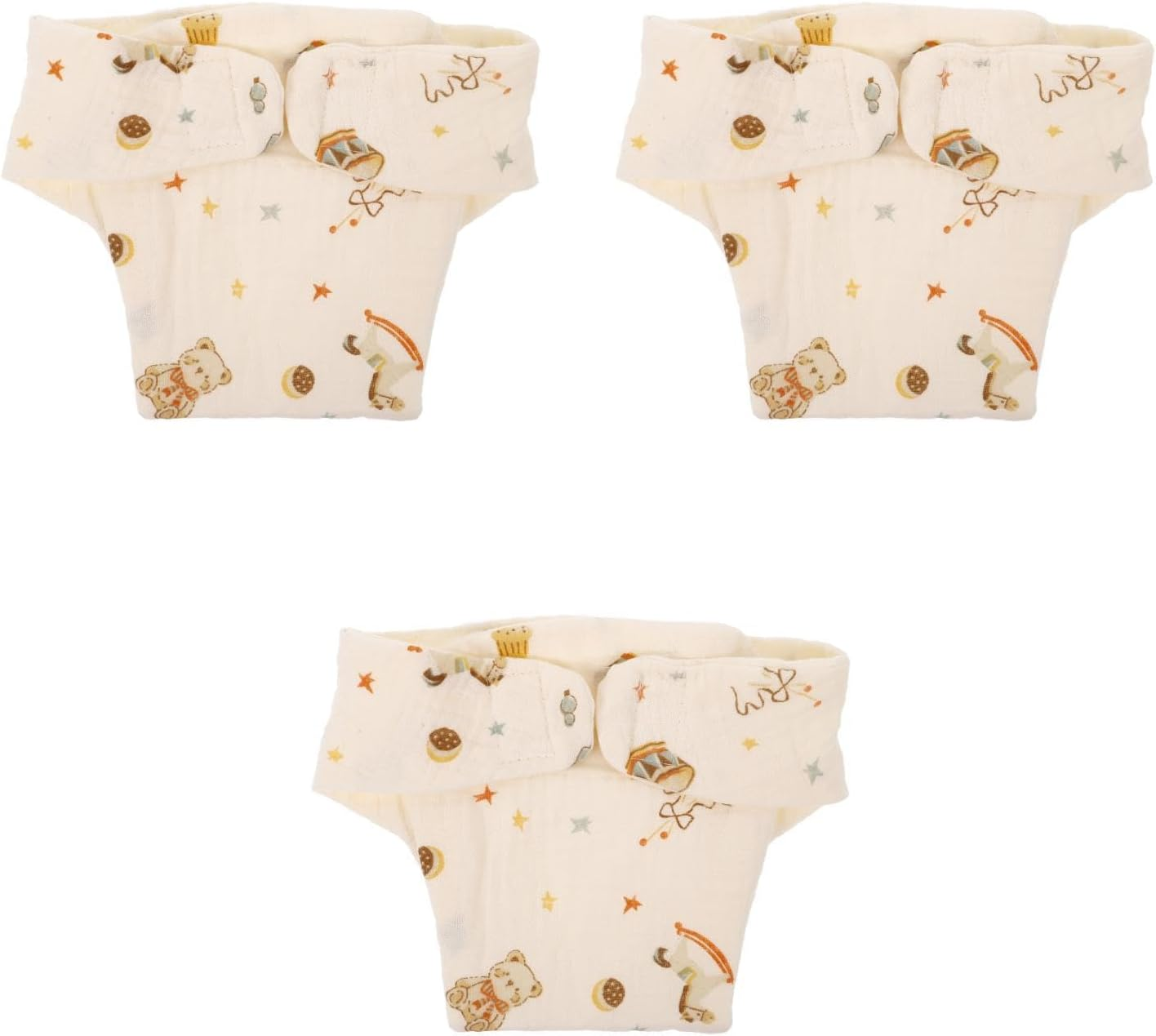3Pcs Cotton Diapers Reusable Adjustable Washable Pants for Boy Girl Portable Cloth Diaper Breathable and Comfortable for Daily Use for Travel and Outings image number 1