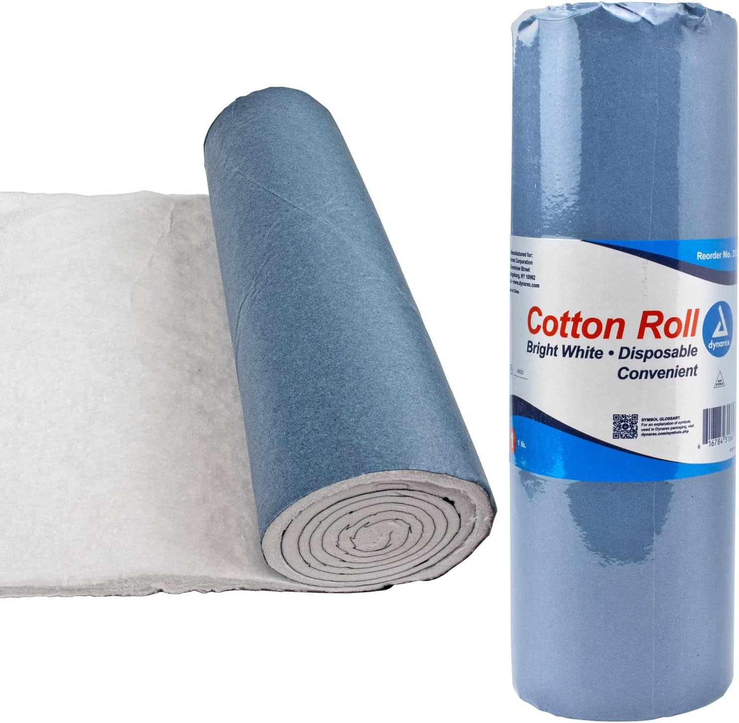Dynarex Cotton Roll &ndash; Non-Sterile, Soft and Absorbent Cotton in an Easy to Tear & Use Roll, 1-Pound, 12&rdquo; X 56", White, 1 - Dynarex Cotton Roll image number 1